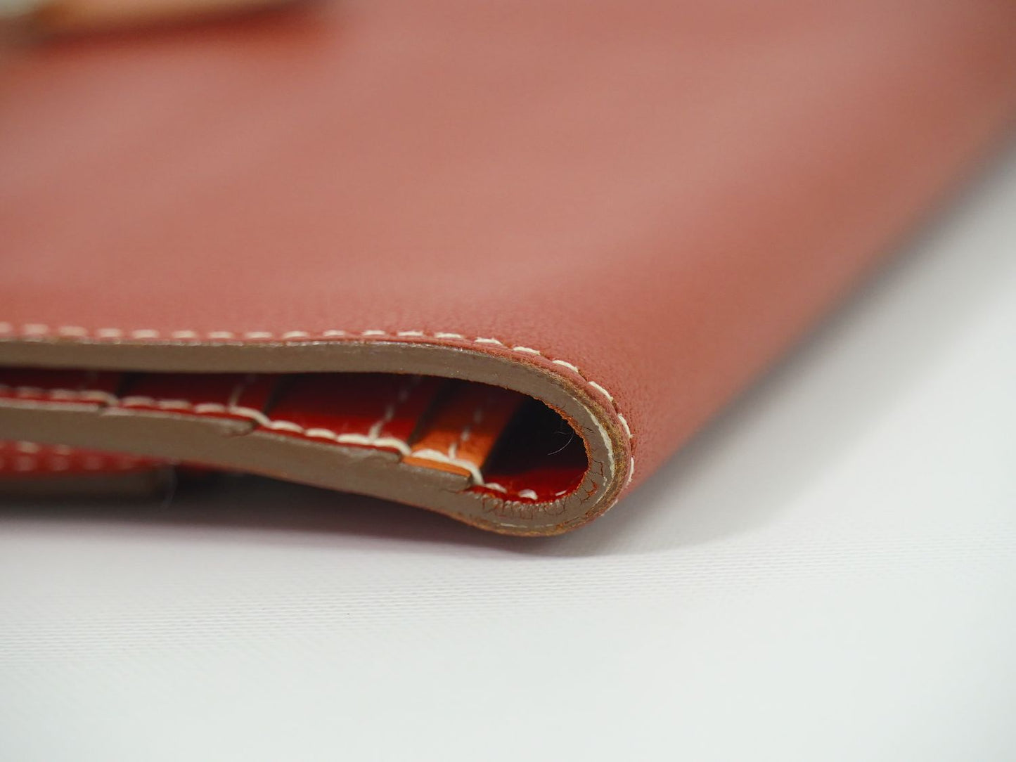 HERMES ドゴン 長財布 □O刻 コーラルピンク系