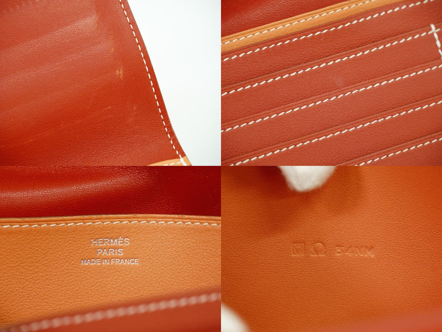 HERMES ドゴン 長財布 □O刻 コーラルピンク系
