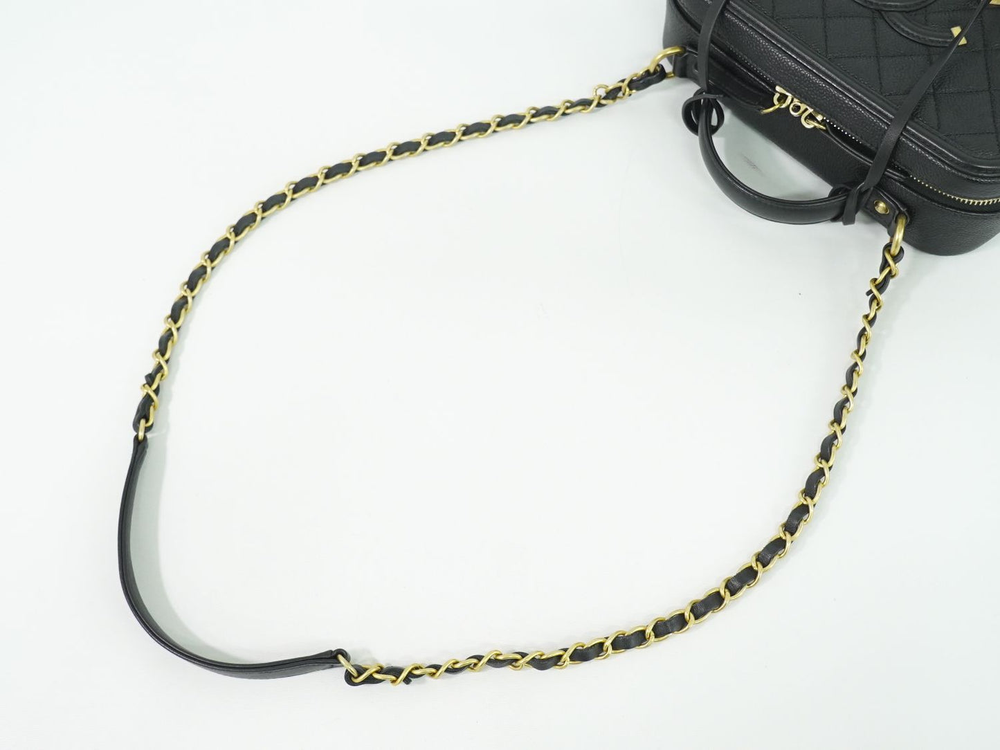 CHANEL CCフィリグリー 2WAY バニティバッグ ショルダーバッグ ブラック