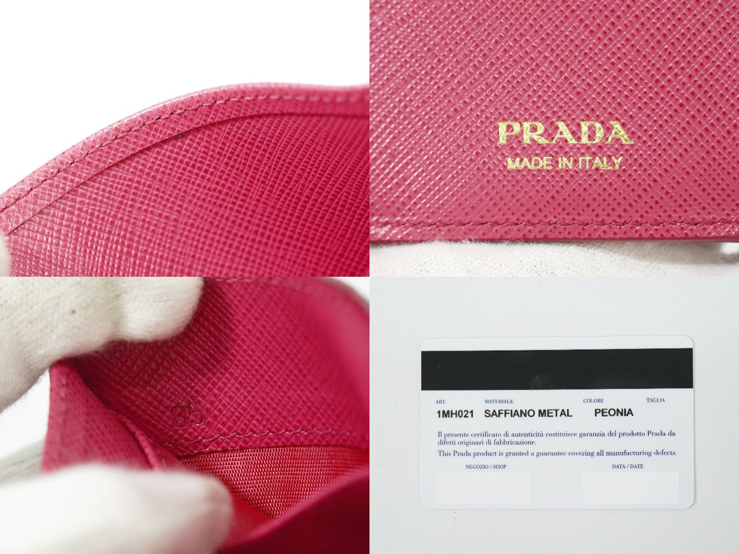 PRADA サフィアーノ 折財布 ピンク 1MH021
