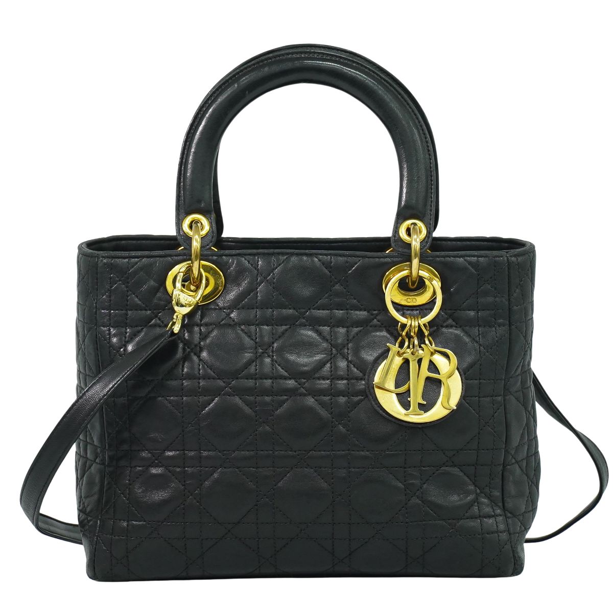 Christian Dior レディディオール 2WAY ショルダーバッグ ブラック