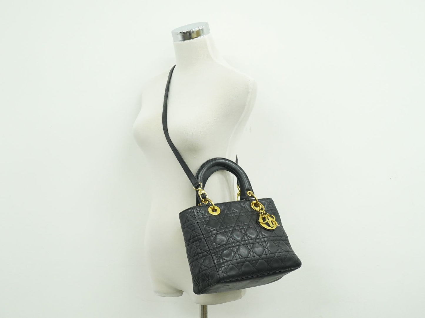 Christian Dior レディディオール 2WAY ショルダーバッグ ブラック