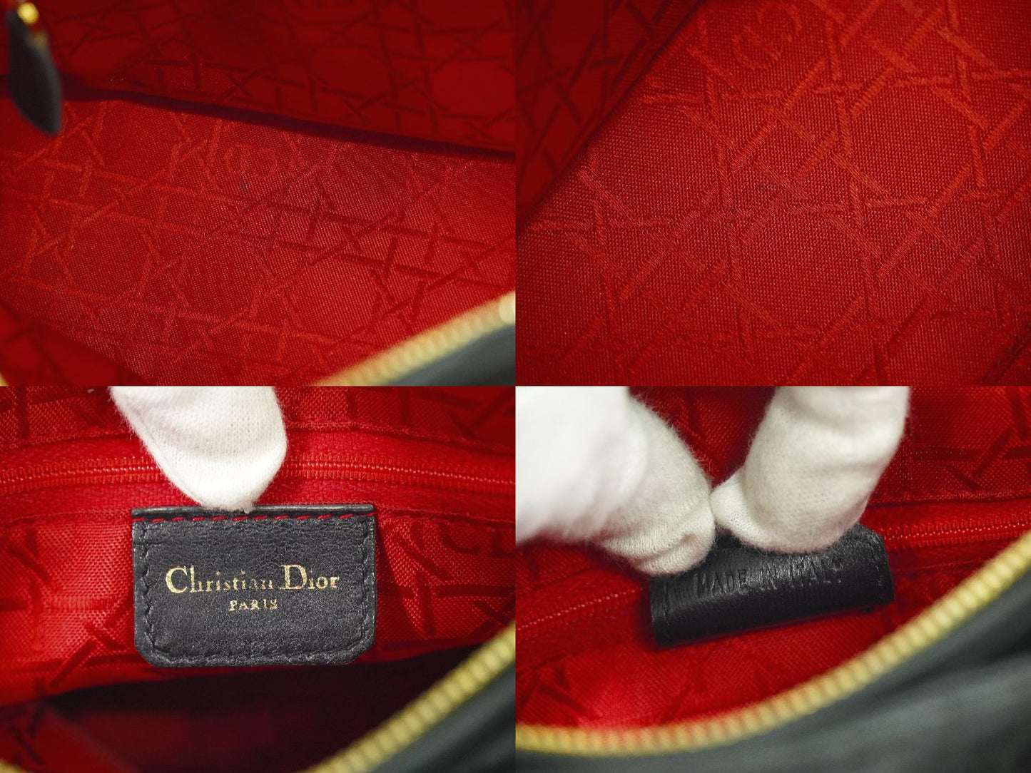 Christian Dior レディディオール 2WAY ショルダーバッグ ブラック