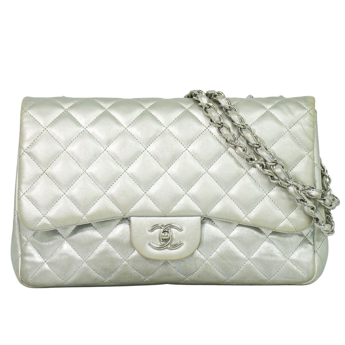 CHANEL ココマーク マトラッセ ショルダーバッグ シルバー