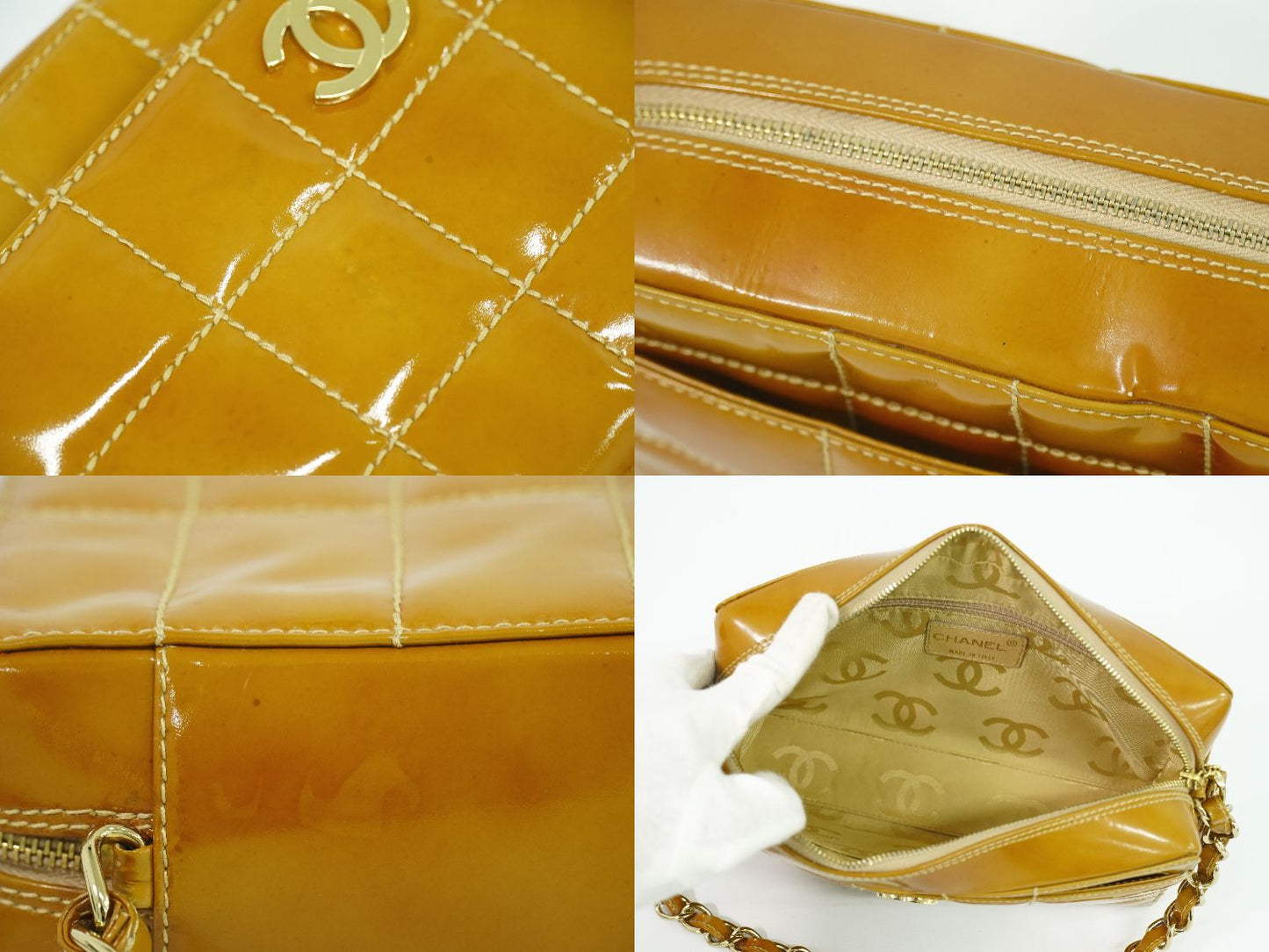 CHANEL ココマーク チョコバー ハンドバッグ ベージュ