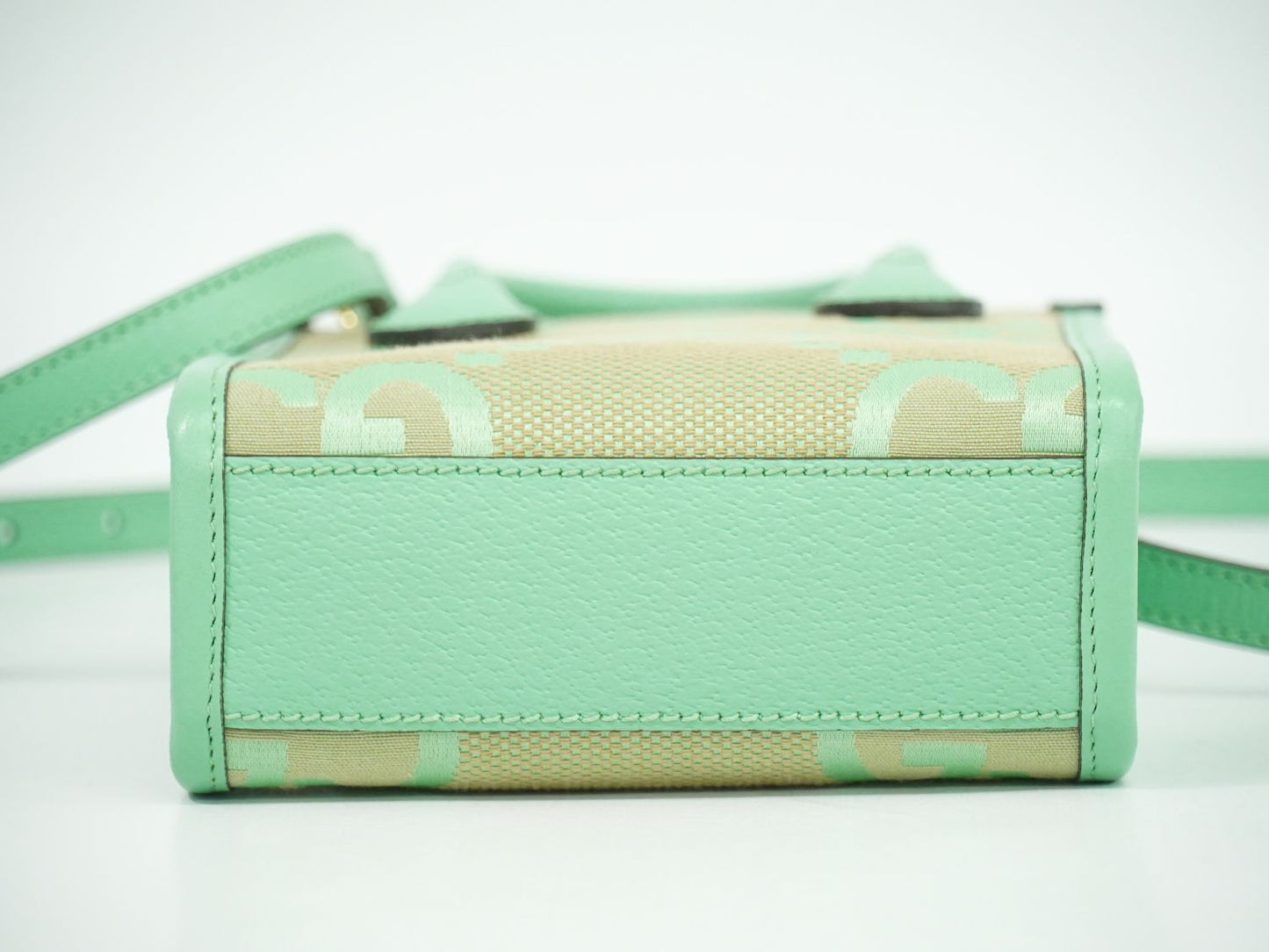 GUCCI ジャンボGG 2WAY ショルダーバッグ グリーン ベージュ 671623