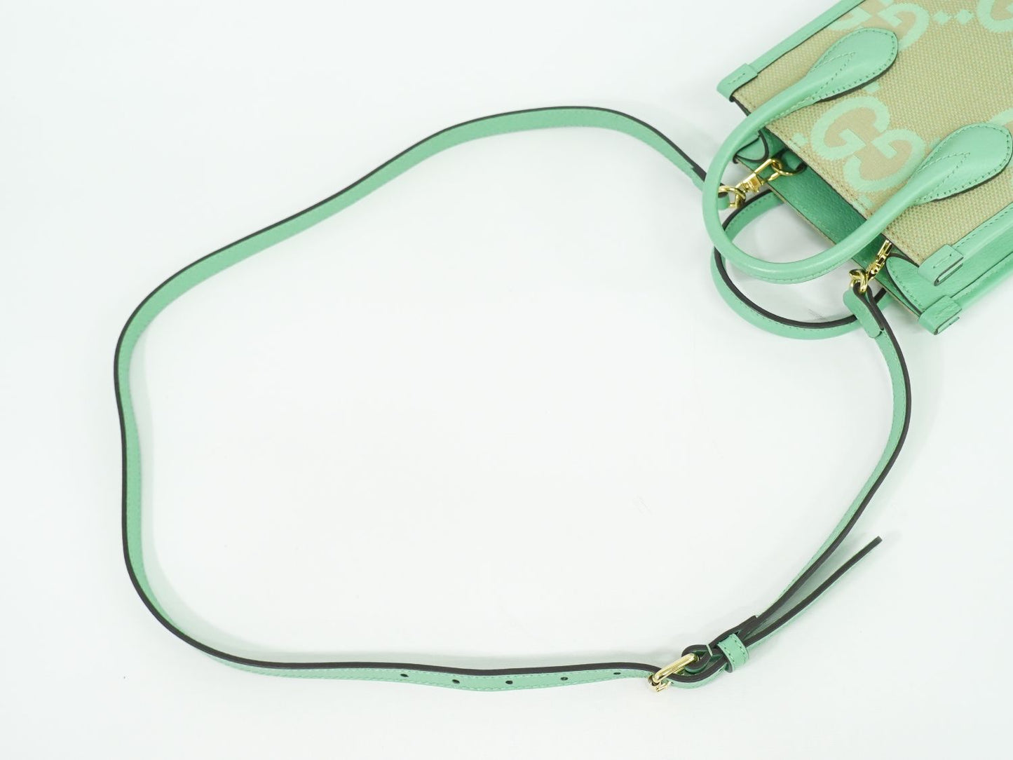 GUCCI ジャンボGG 2WAY ショルダーバッグ グリーン ベージュ 671623