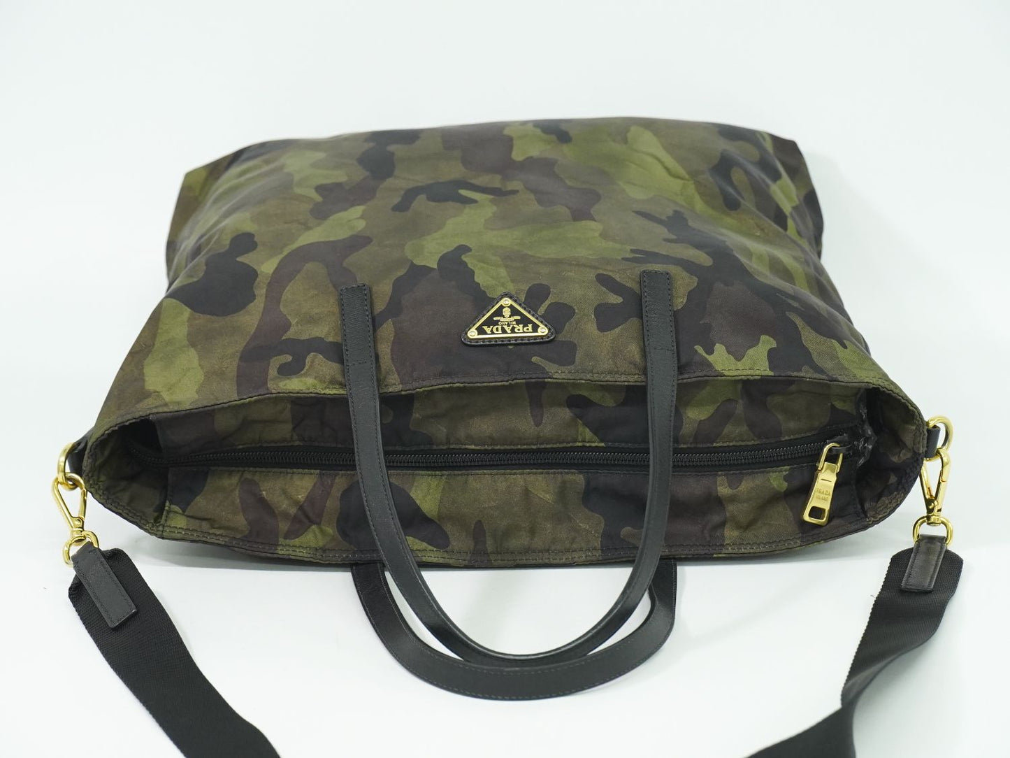 PRADA カモフラージュ 迷彩柄 2WAY ショルダーバッグ カーキ ブラック ブラウン