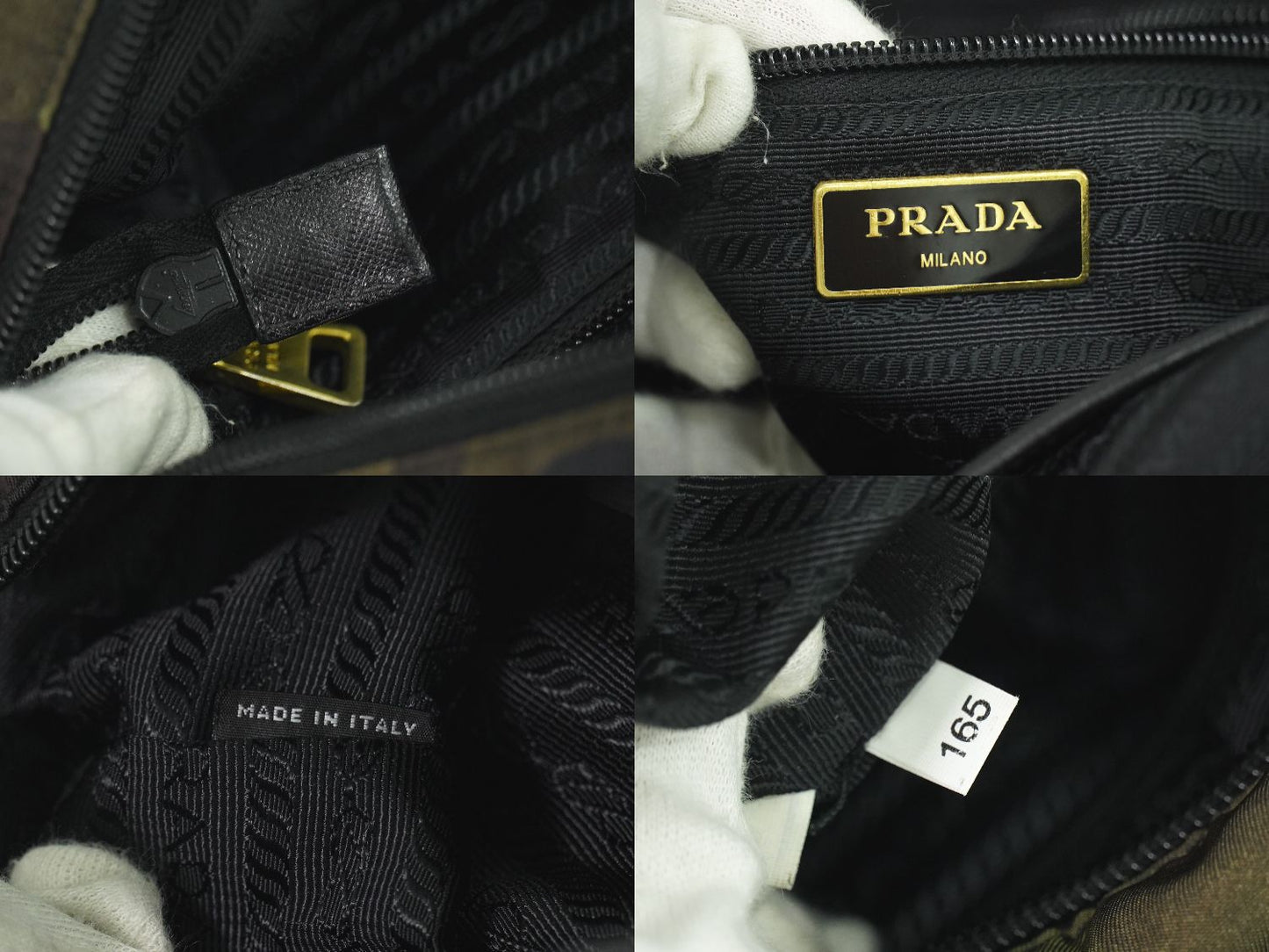 PRADA カモフラージュ 迷彩柄 2WAY ショルダーバッグ カーキ ブラック ブラウン