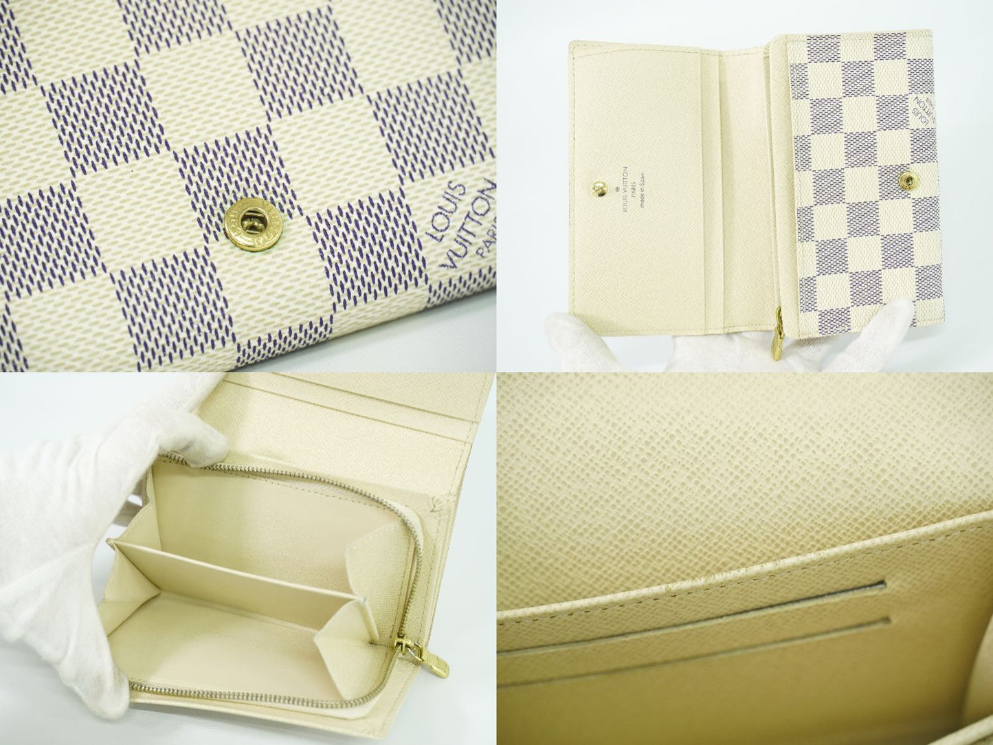 LOUIS VUITTON ポルトフォイユ トレゾール ダミエ アズール 折財布 N61744