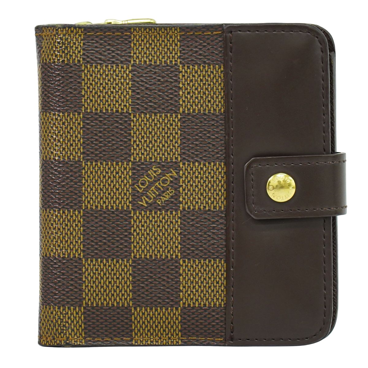 LOUIS VUITTON コンパクト ジップ ダミエ エベヌ 折財布 N61668