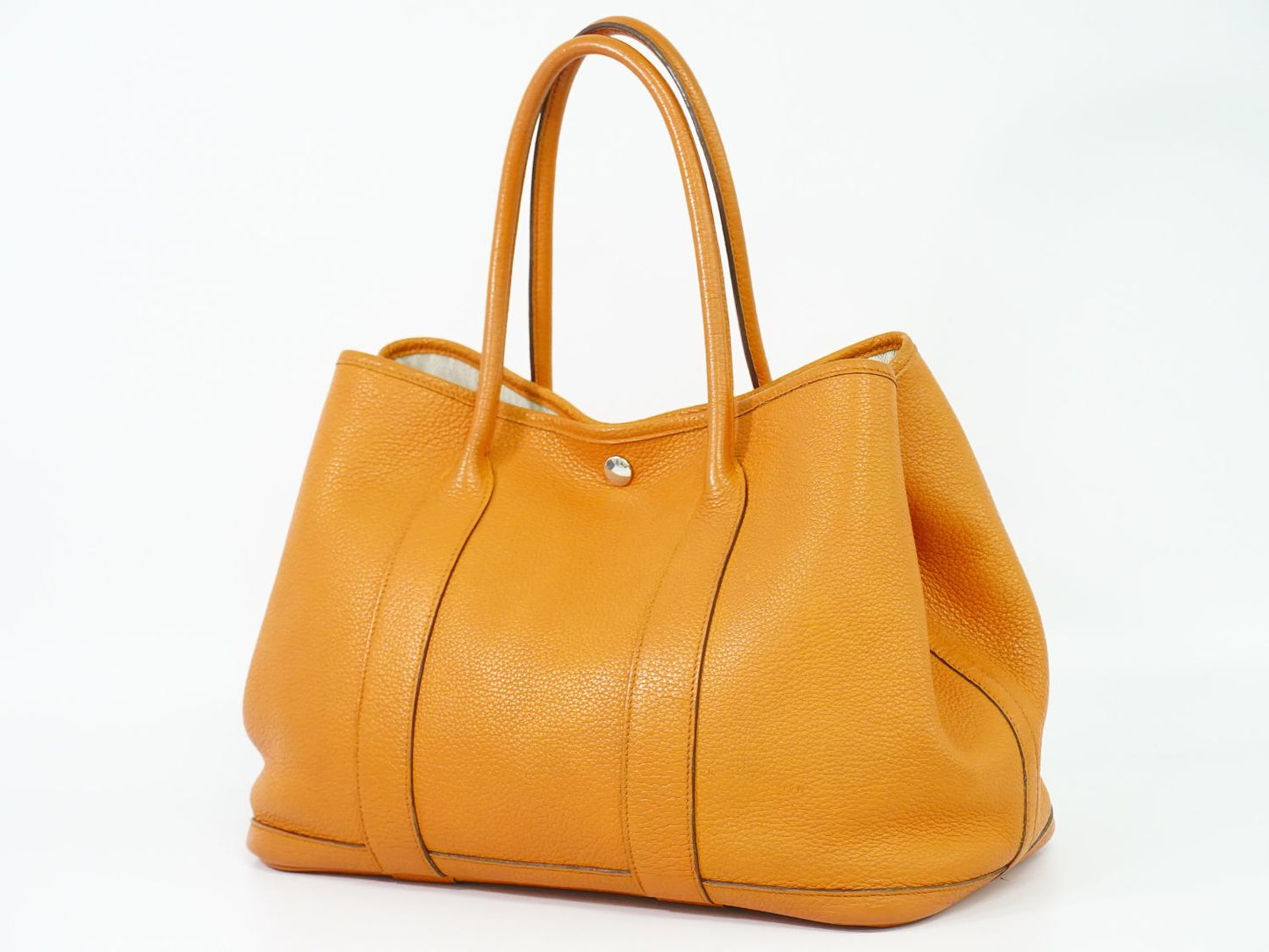 HERMES ガーデンパーティ PM トゴ レザー トートバッグ □N刻 オレンジ