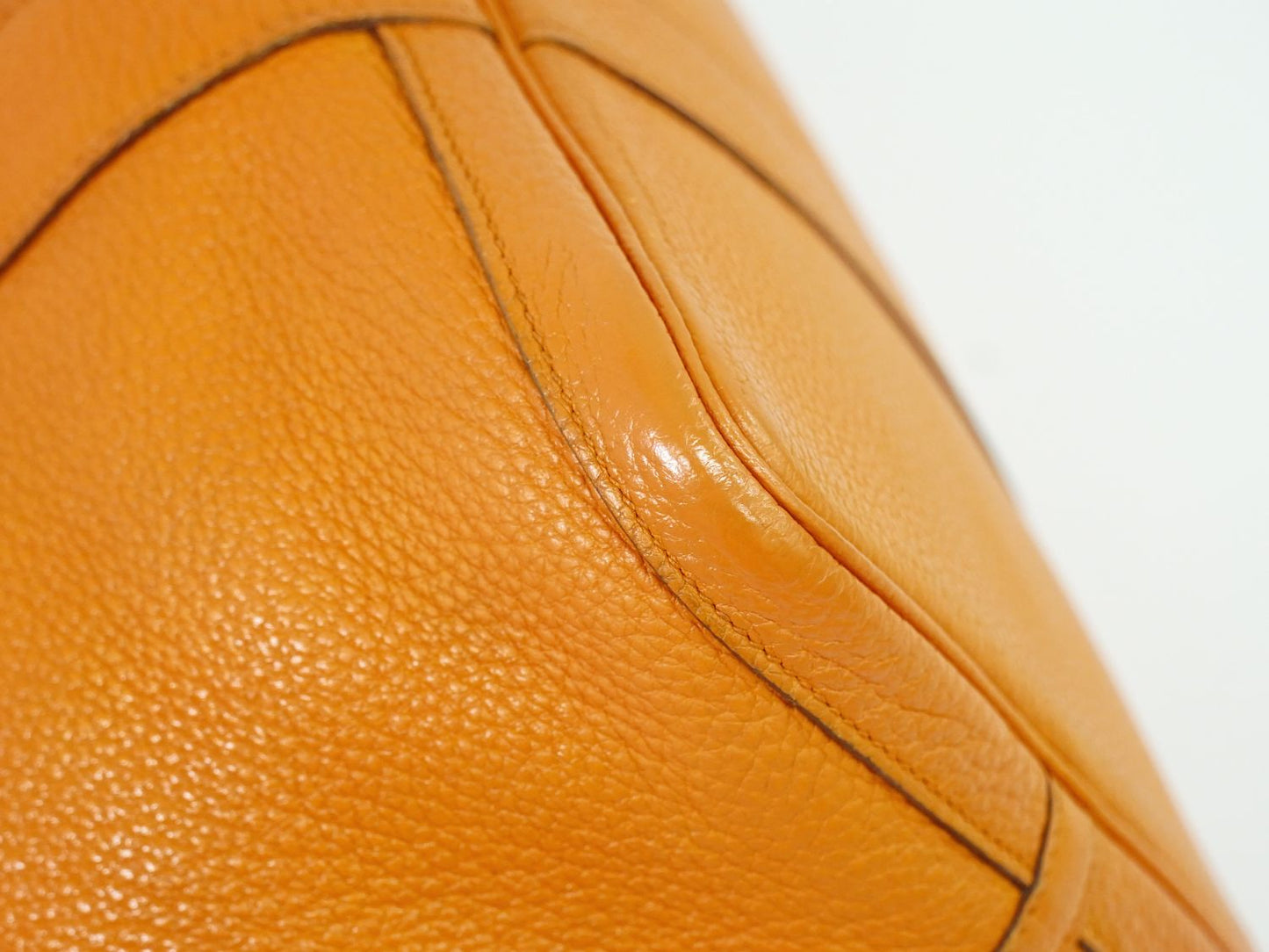 HERMES ガーデンパーティ PM トゴ レザー トートバッグ □N刻 オレンジ