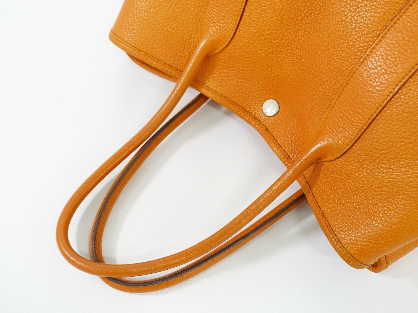 HERMES ガーデンパーティ PM トゴ レザー トートバッグ □N刻 オレンジ