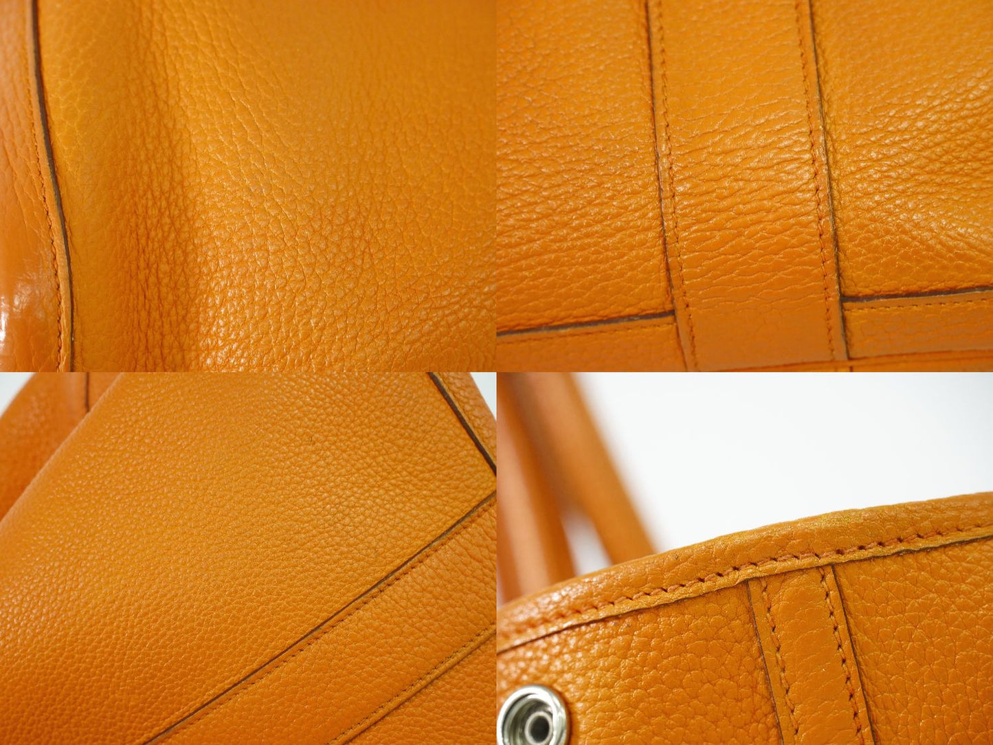 HERMES ガーデンパーティ PM トゴ レザー トートバッグ □N刻 オレンジ