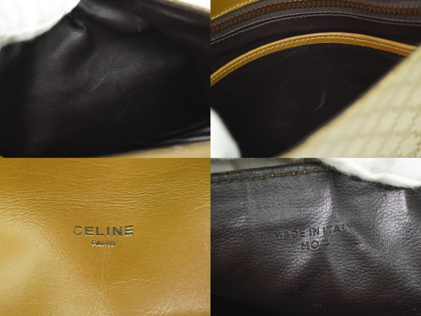 CELINE マカダム ショルダーバッグ ベージュ