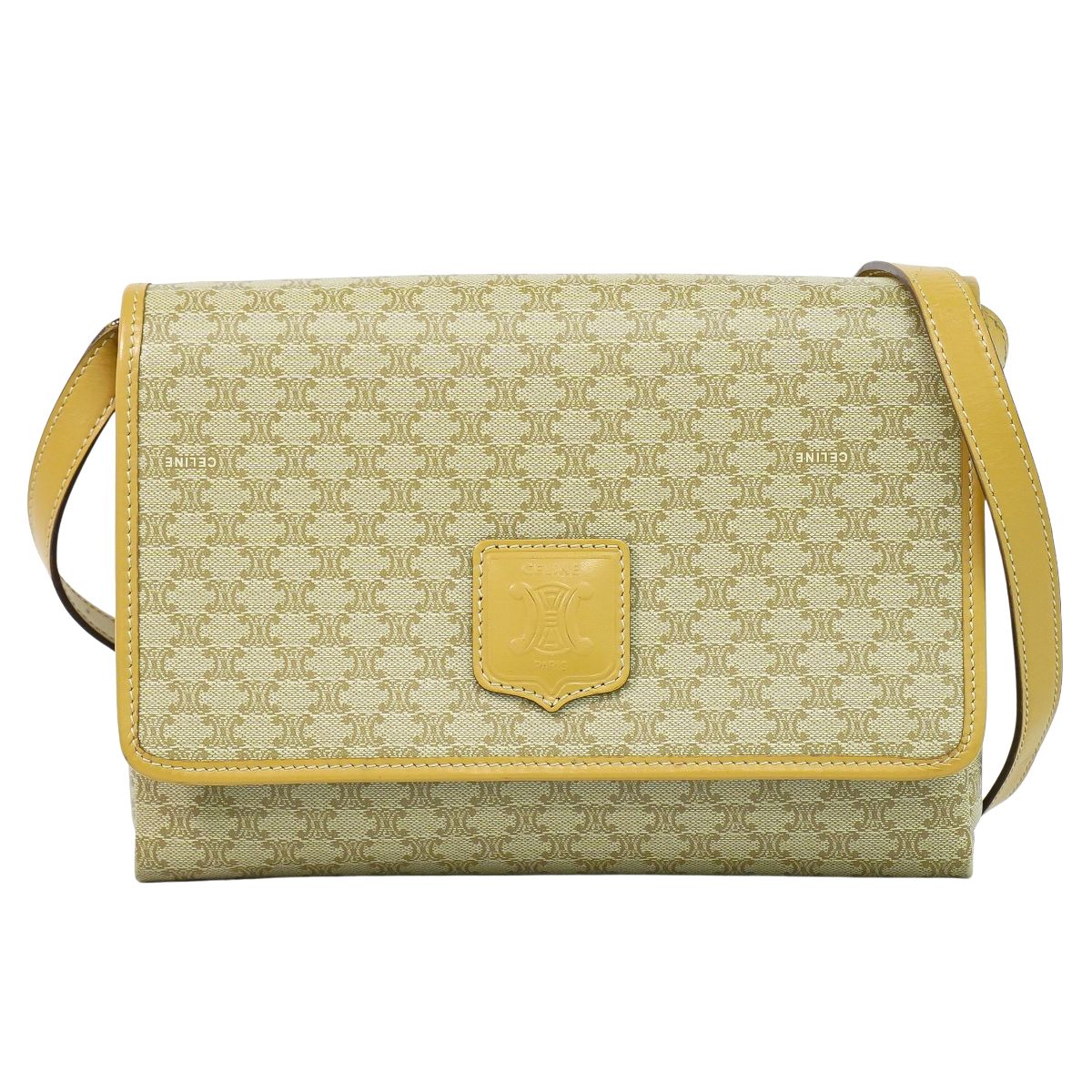 CELINE マカダム ショルダーバッグ ベージュ