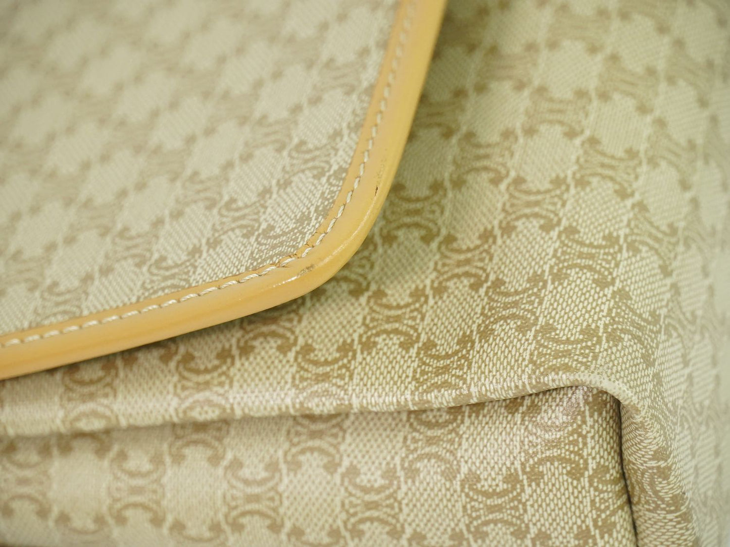 CELINE マカダム ショルダーバッグ ベージュ