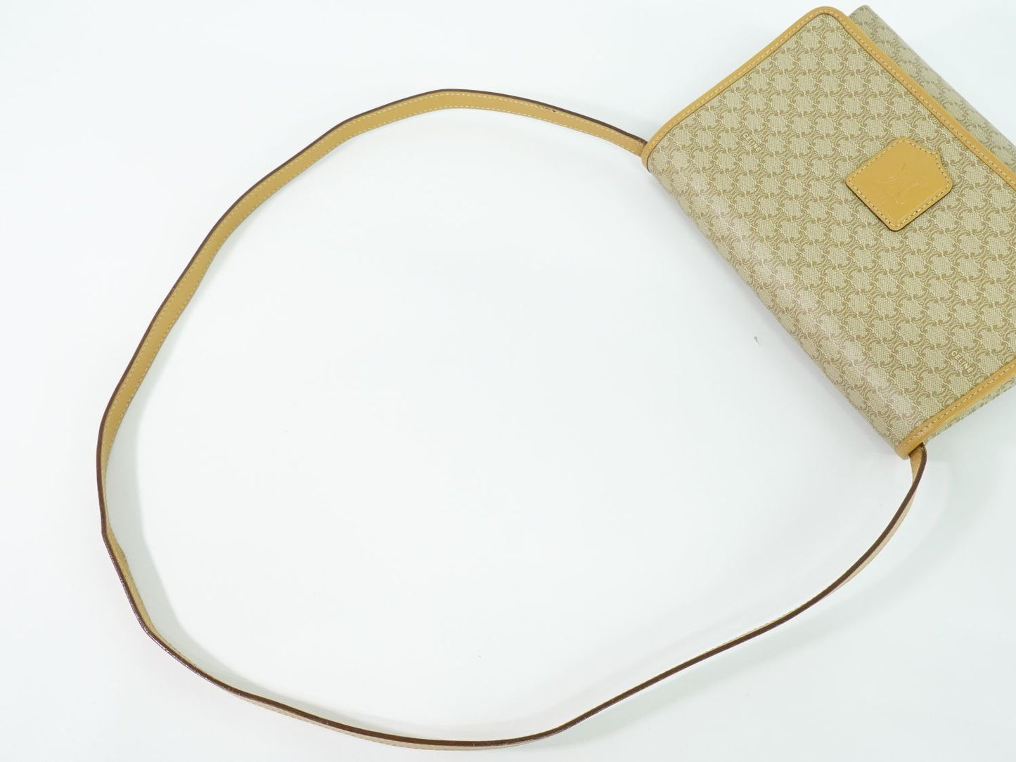 CELINE マカダム ショルダーバッグ ベージュ