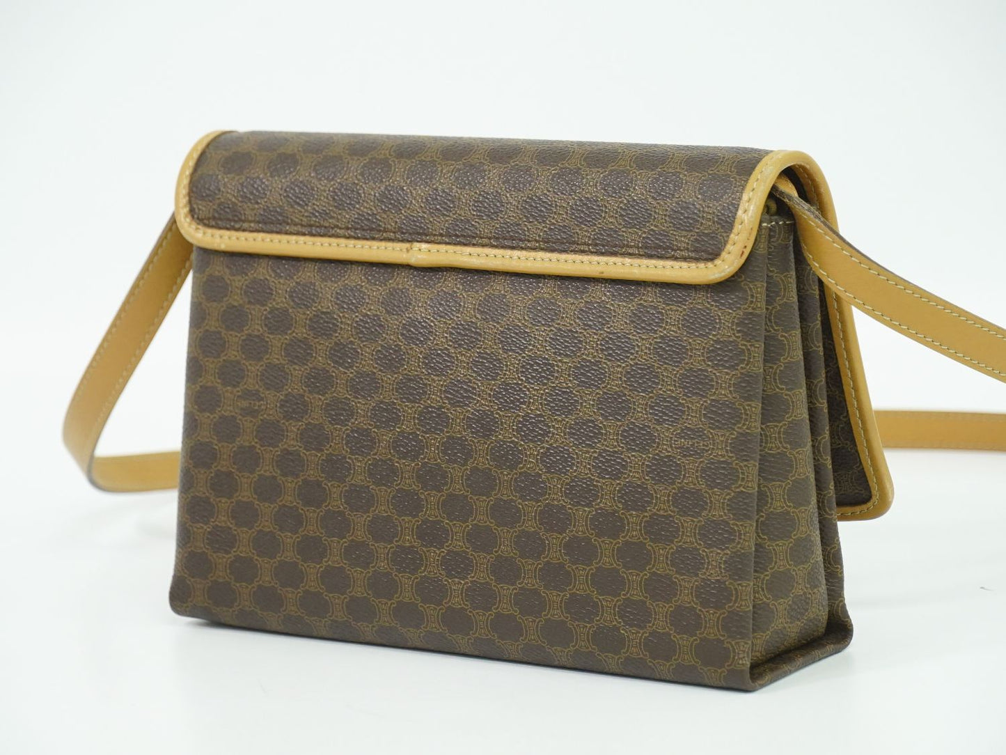 CELINE マカダム ショルダーバッグ ブラウン