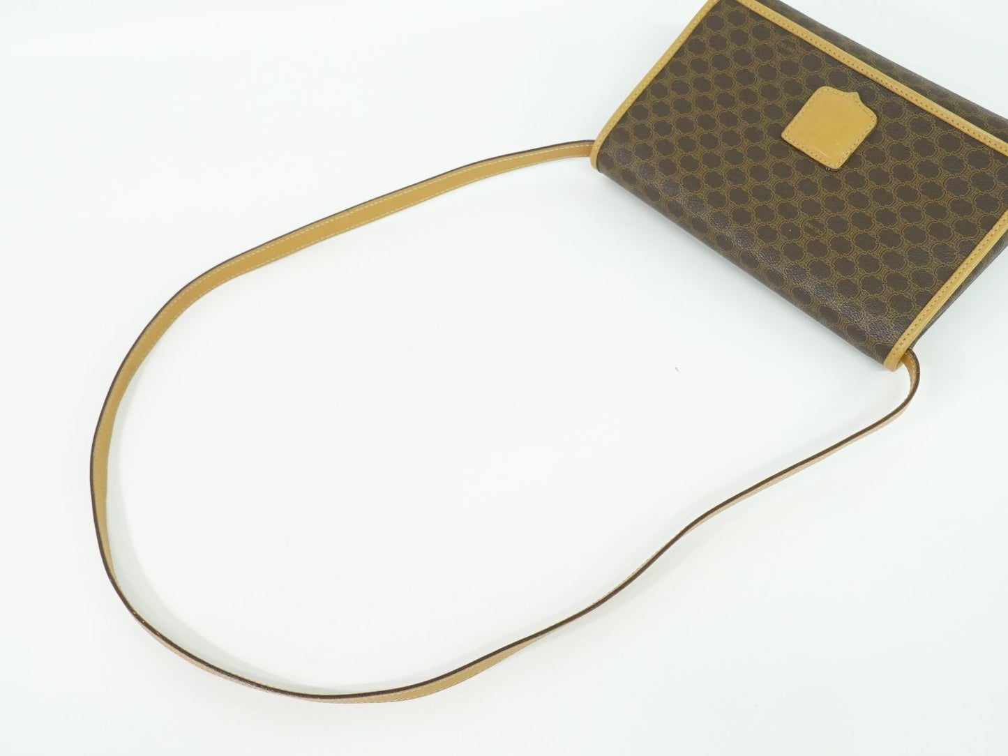 CELINE マカダム ショルダーバッグ ブラウン
