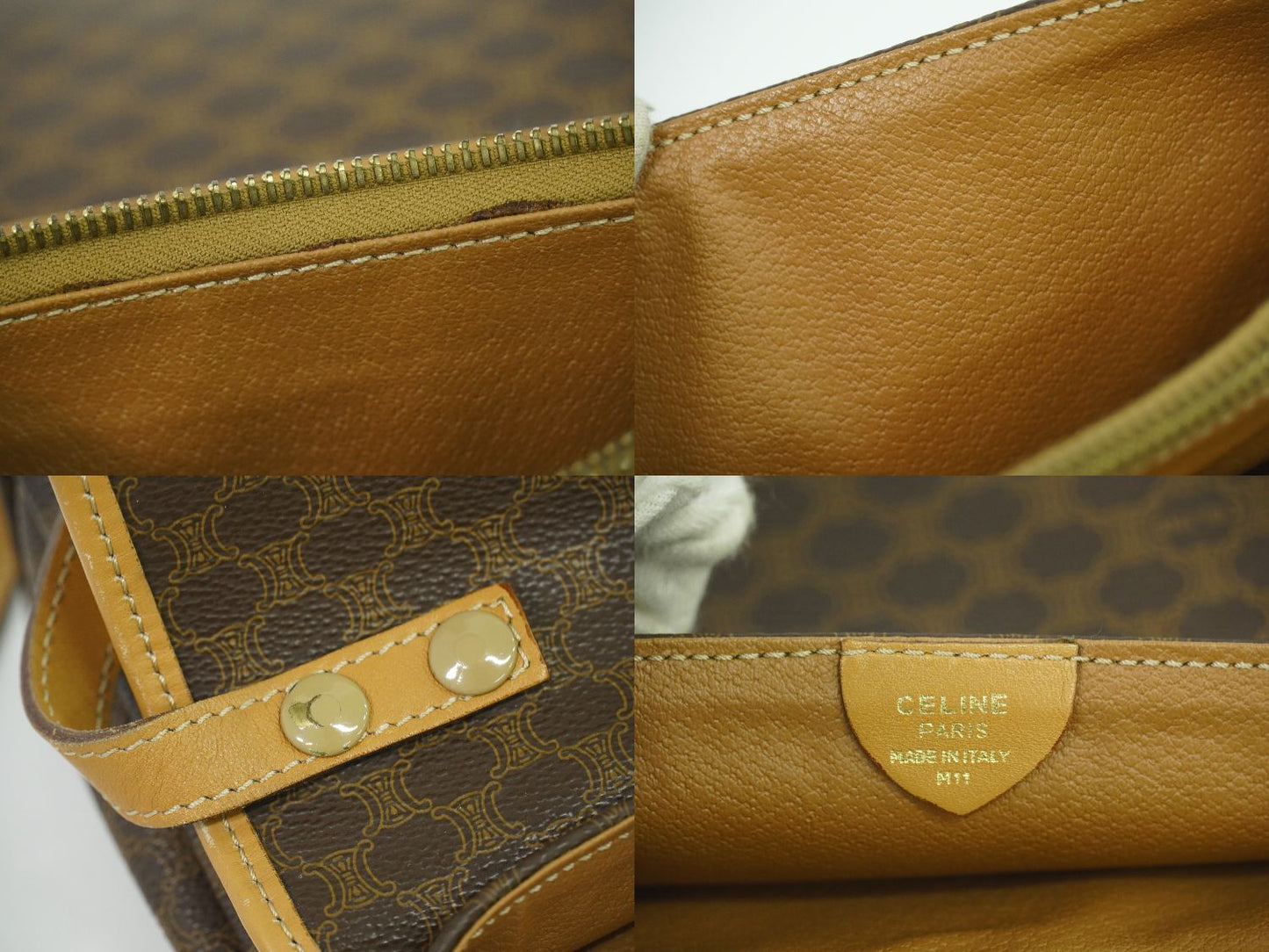 CELINE マカダム ショルダーバッグ ブラウン