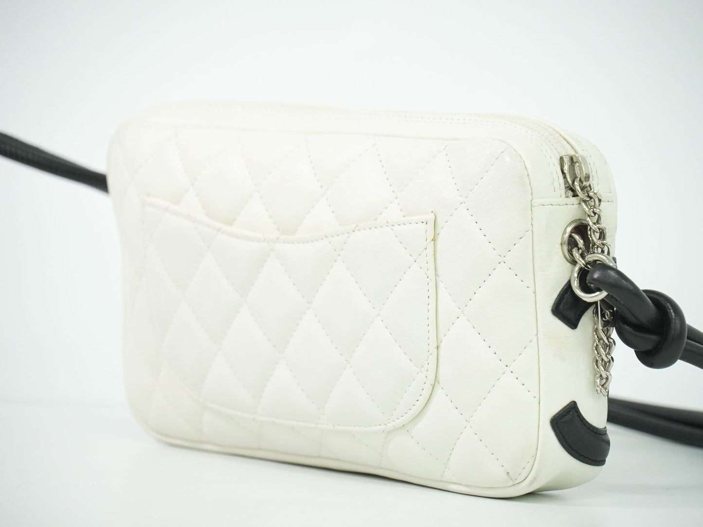 CHANEL ココマーク カンボンライン 2WAY ハンドバッグ ホワイト ブラック