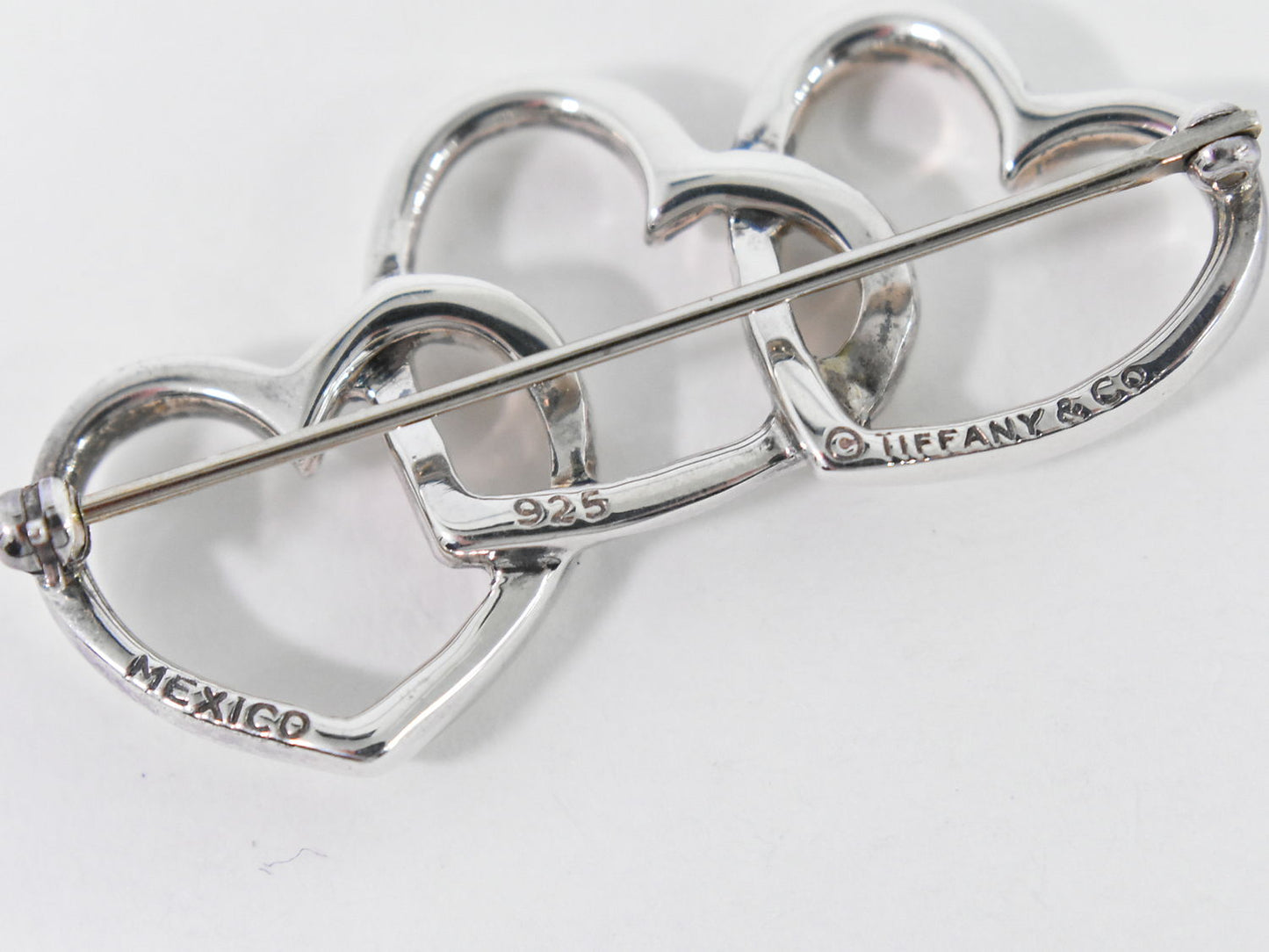 TIFFANY & Co. トリプルハート 925 ブローチ シルバー