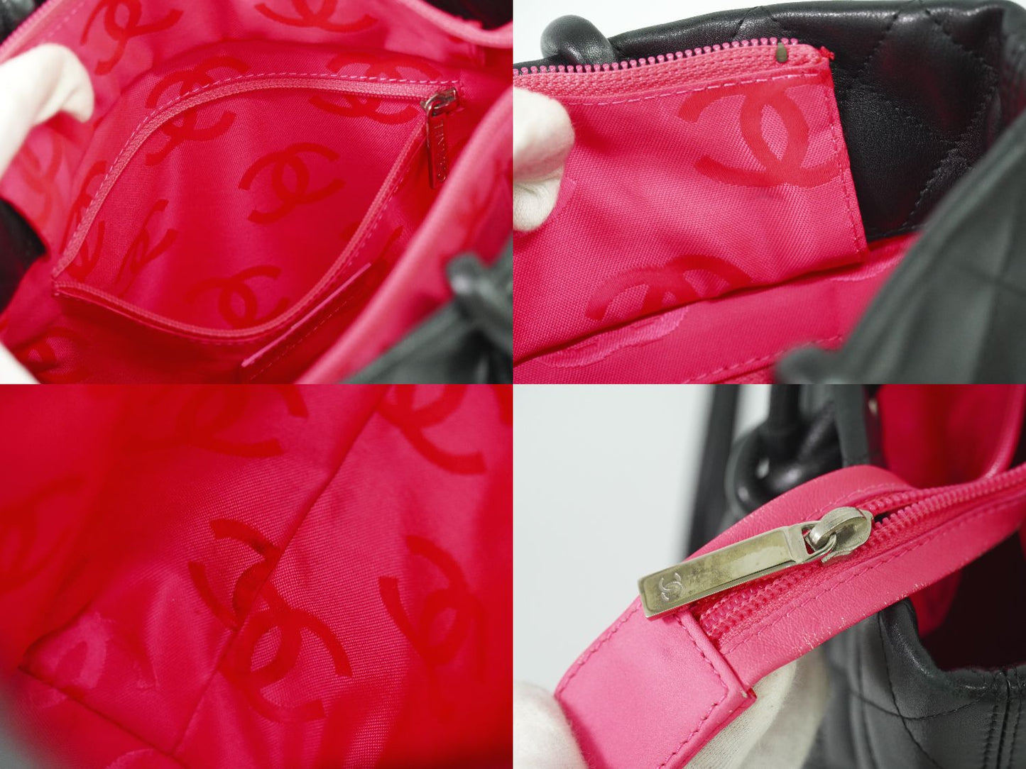 CHANEL ココマーク カンボンライン トートバッグ ブラック ホワイト