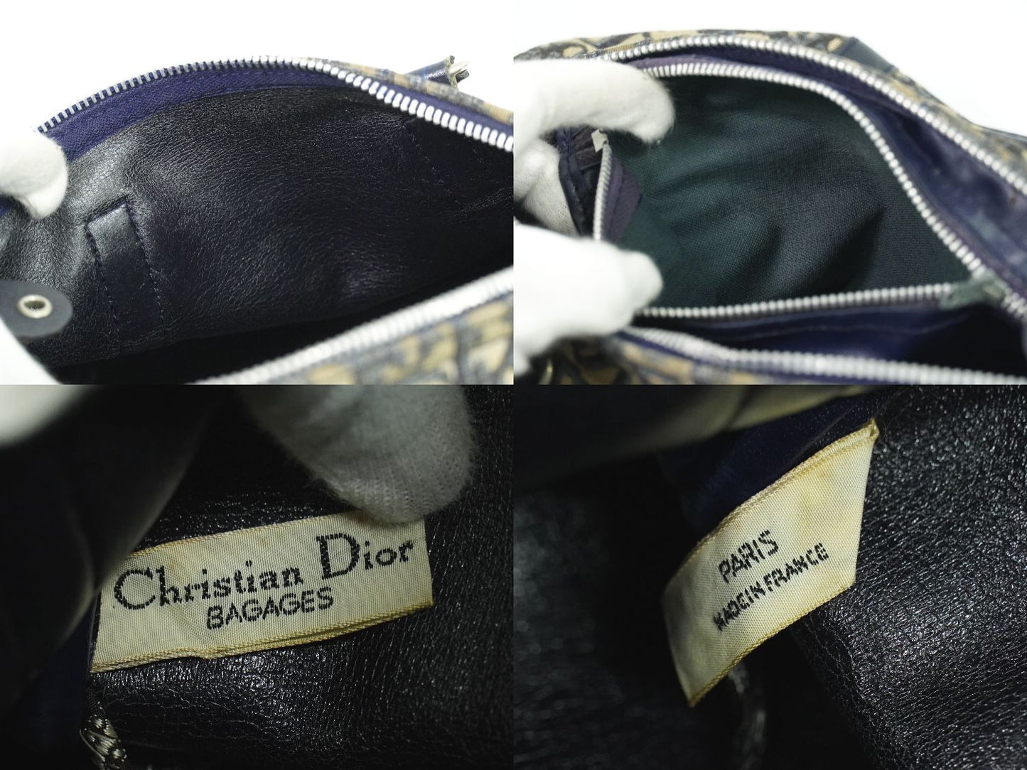 Christian Dior トロッター ミニ ボストンバッグ ネイビー