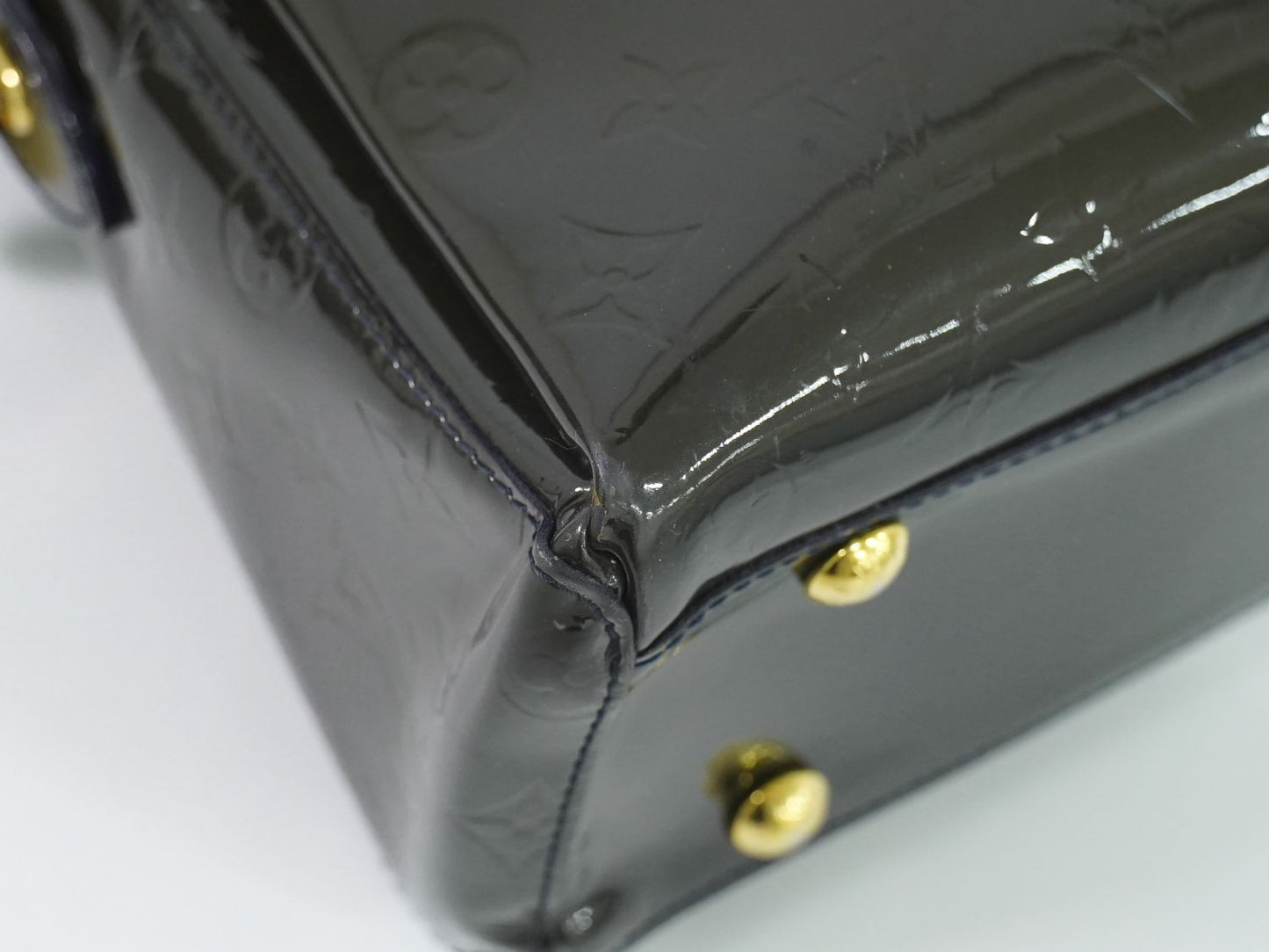 LOUIS VUITTON メルローズアベニュー ヴェルニ レザー ハンドバッグ ブルーニュイ M93756