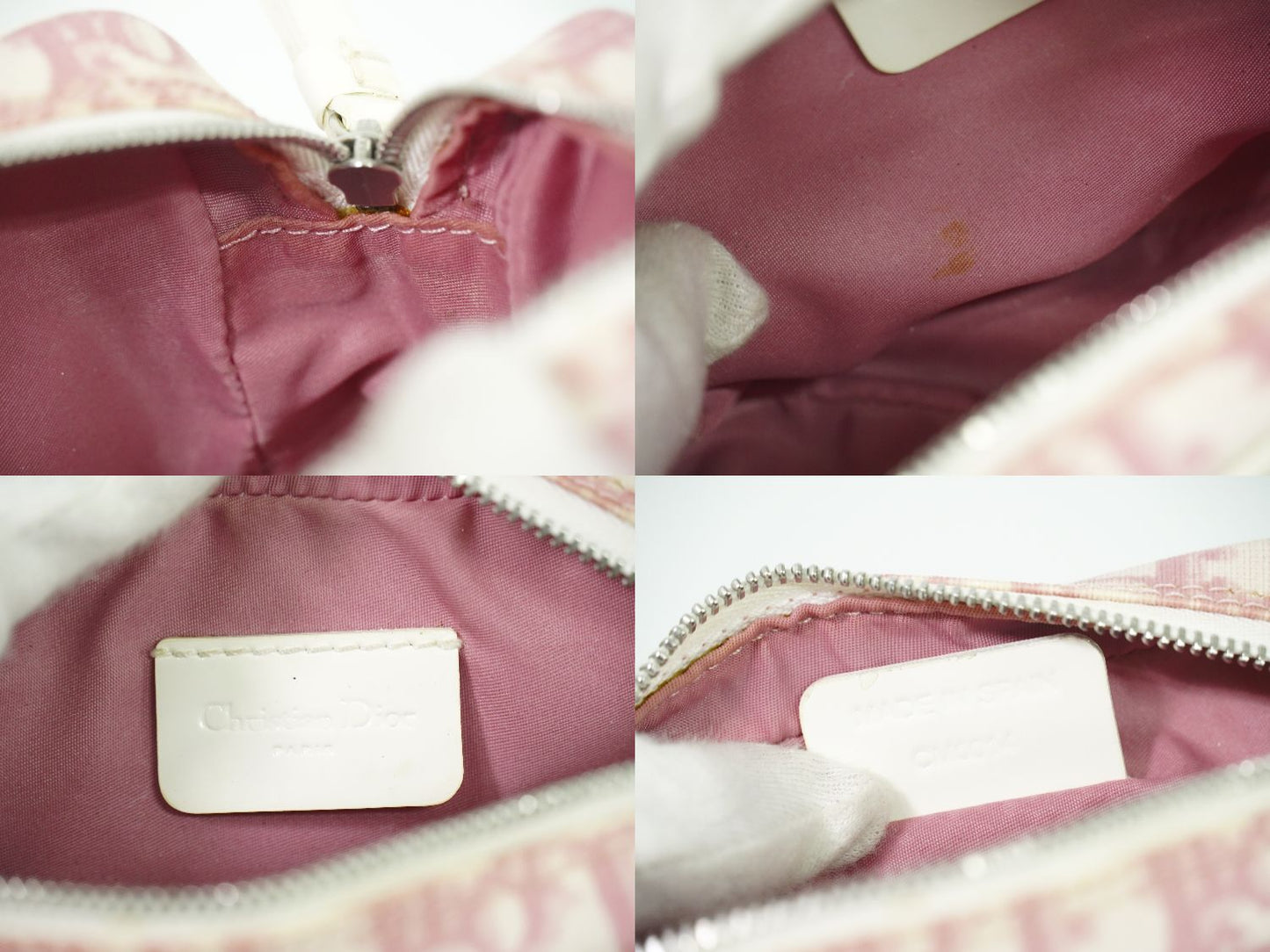 Christian Dior トロッター ポーチ ピンク ホワイト