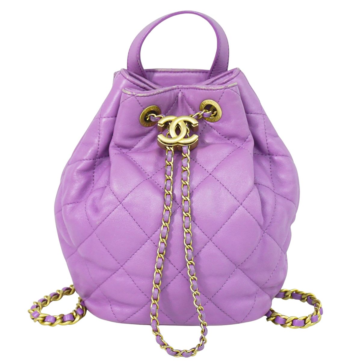 CHANEL ココマーク マトラッセ リュックサック パープル