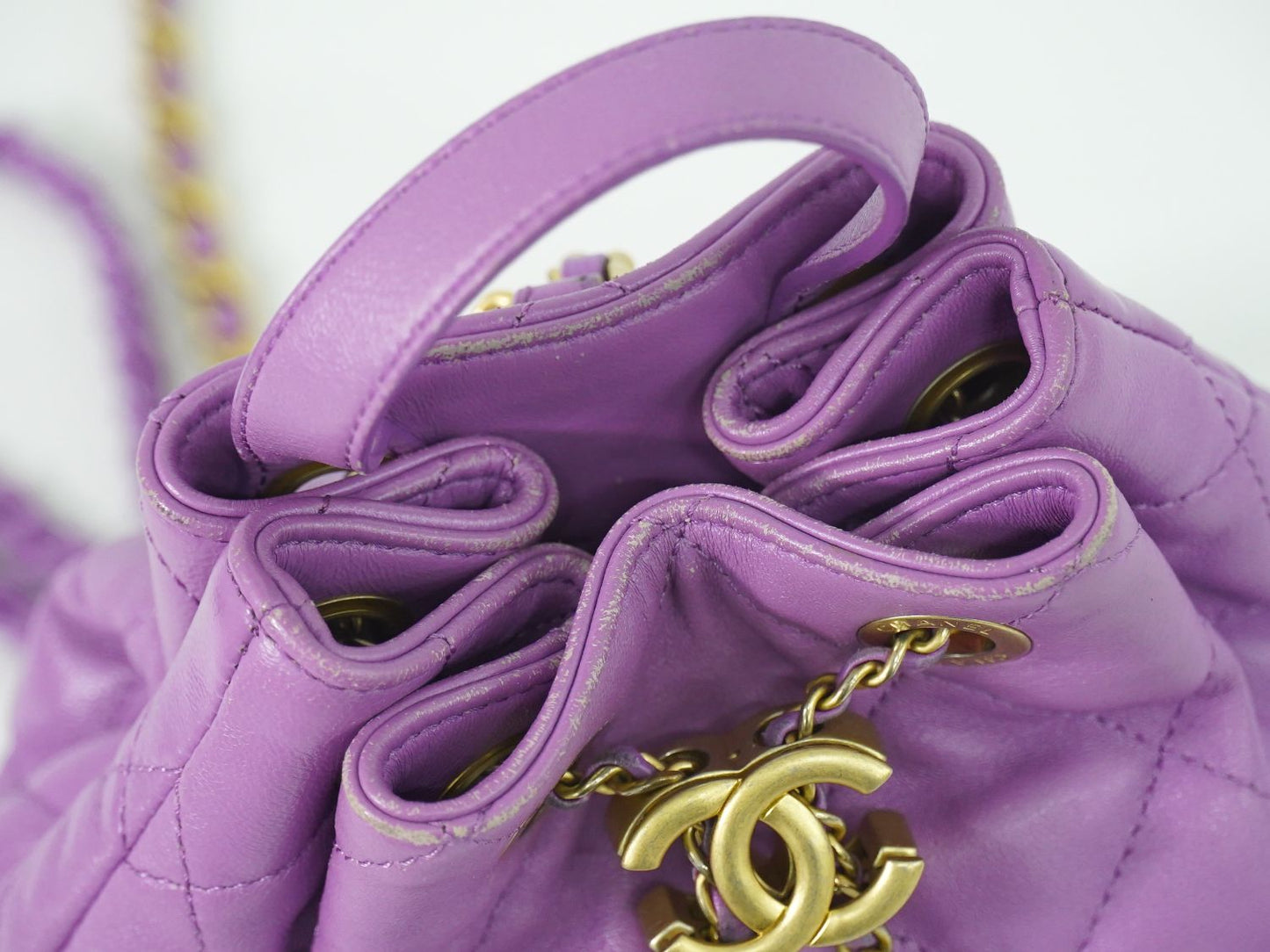 CHANEL ココマーク マトラッセ リュックサック パープル