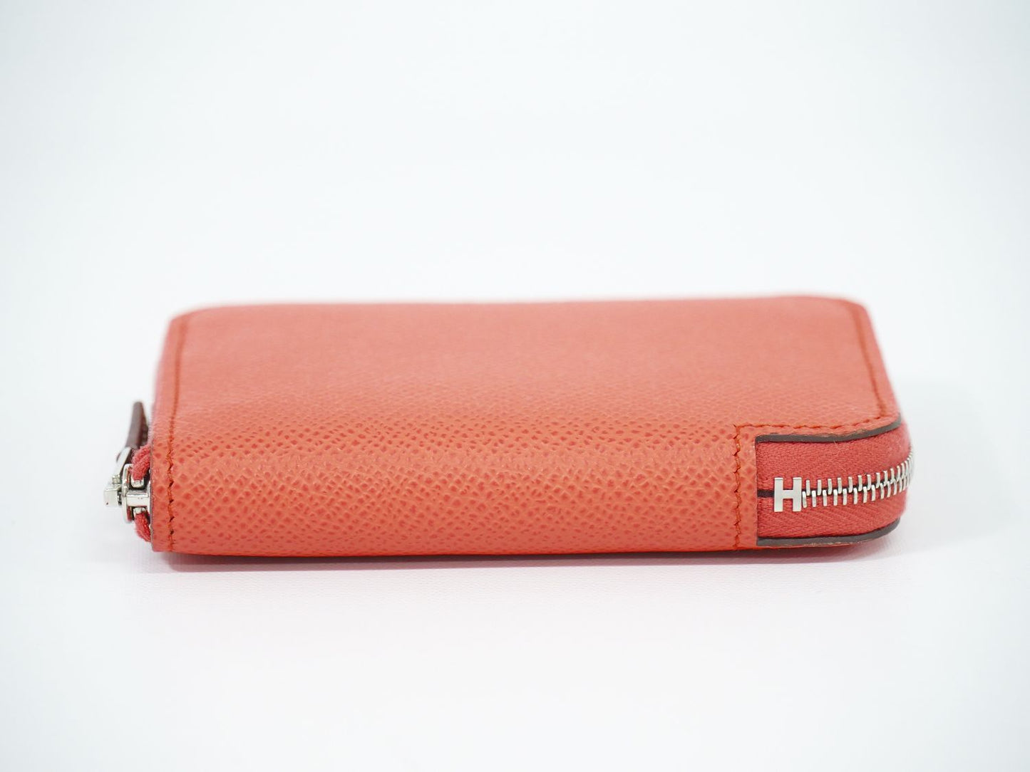 HERMES アザップ コンパクト シルクイン コインケース U刻 オレンジ系