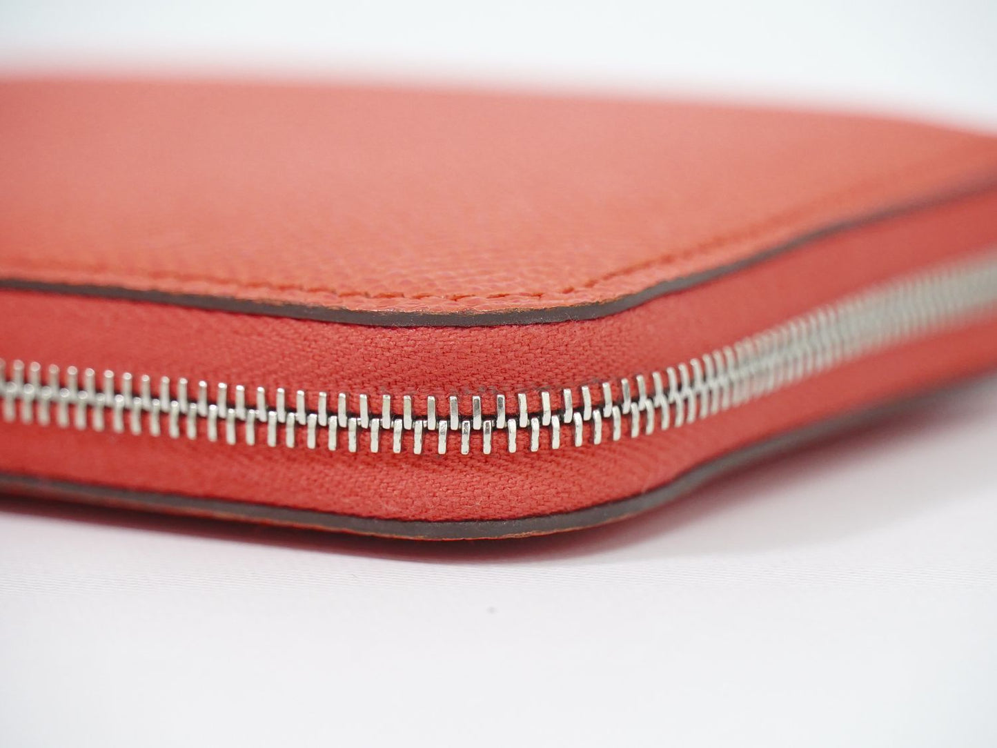 HERMES アザップ コンパクト シルクイン コインケース U刻 オレンジ系