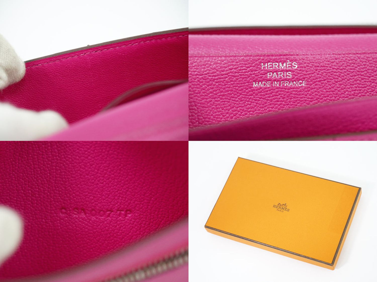 HERMES ベアンスフレ オーストリッチ レザー 長財布 C刻 ピンク
