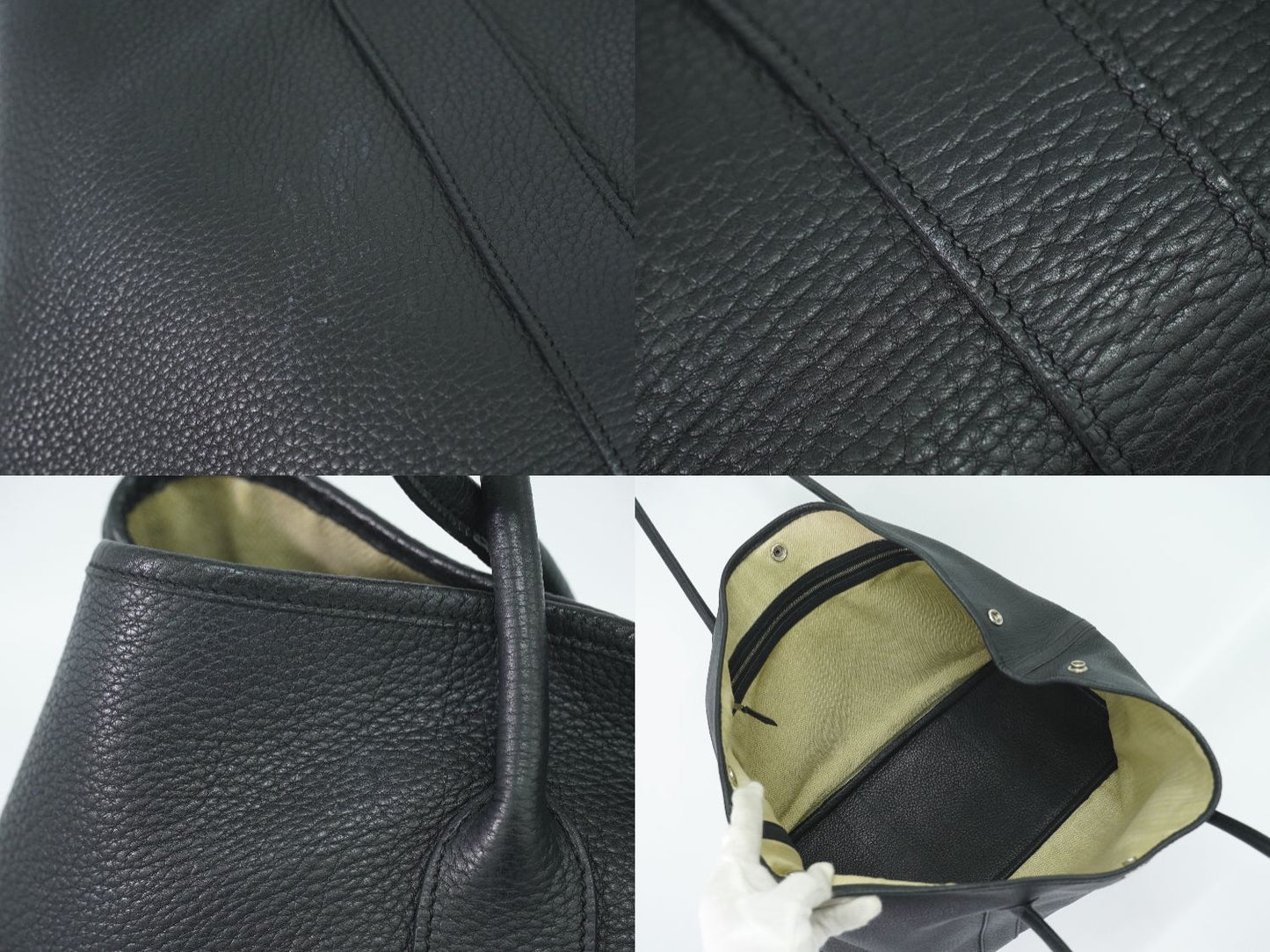 HERMES ガーデンパーティ PM トートバッグ □M刻 ブラック