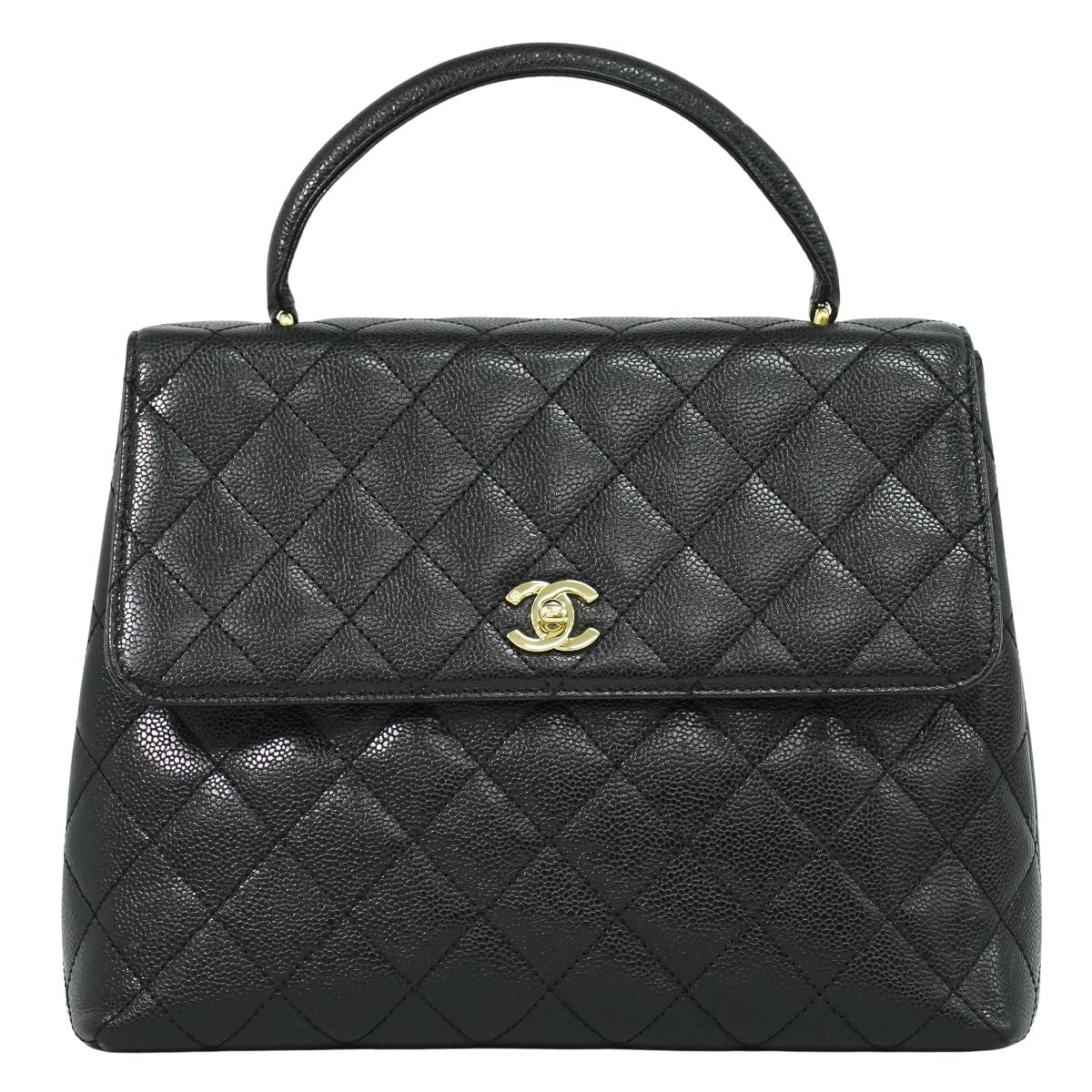 CHANEL ココマーク マトラッセ ハンドバッグ ブラック