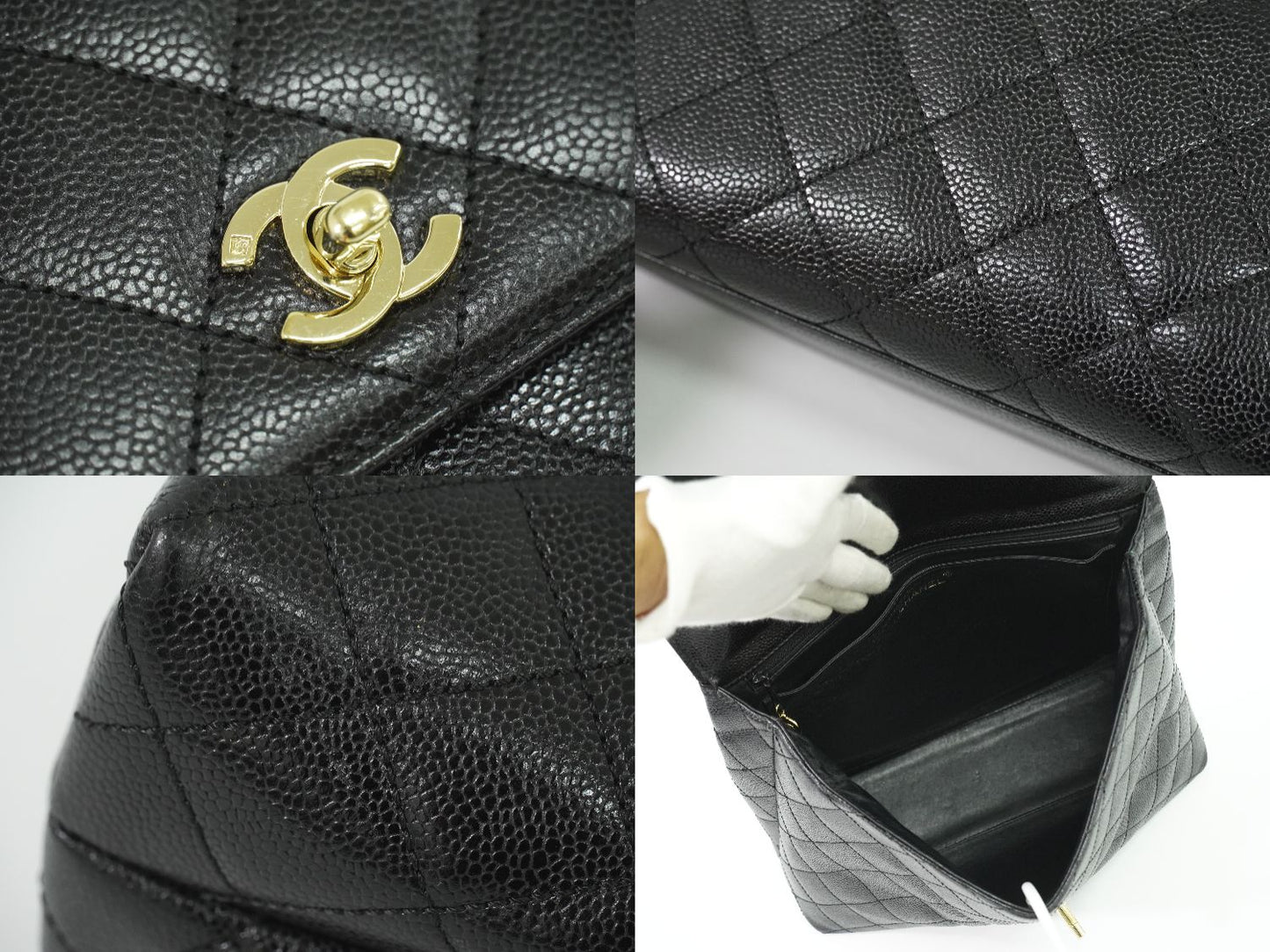 CHANEL ココマーク マトラッセ ハンドバッグ ブラック