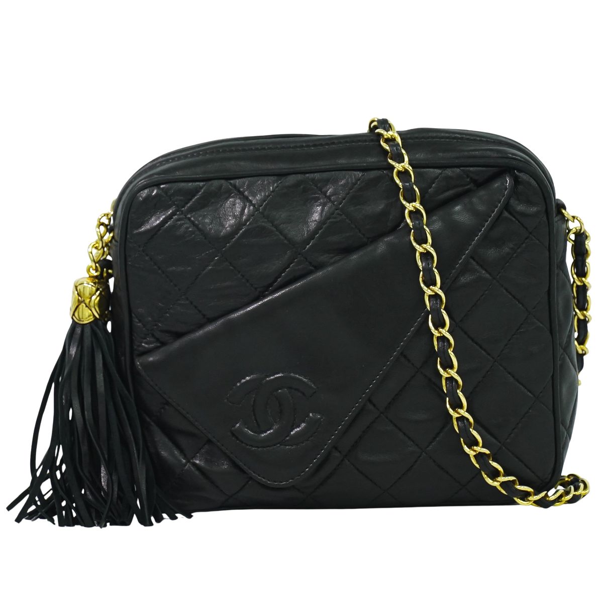 CHANEL ココマーク マトラッセ ショルダーバッグ ブラック