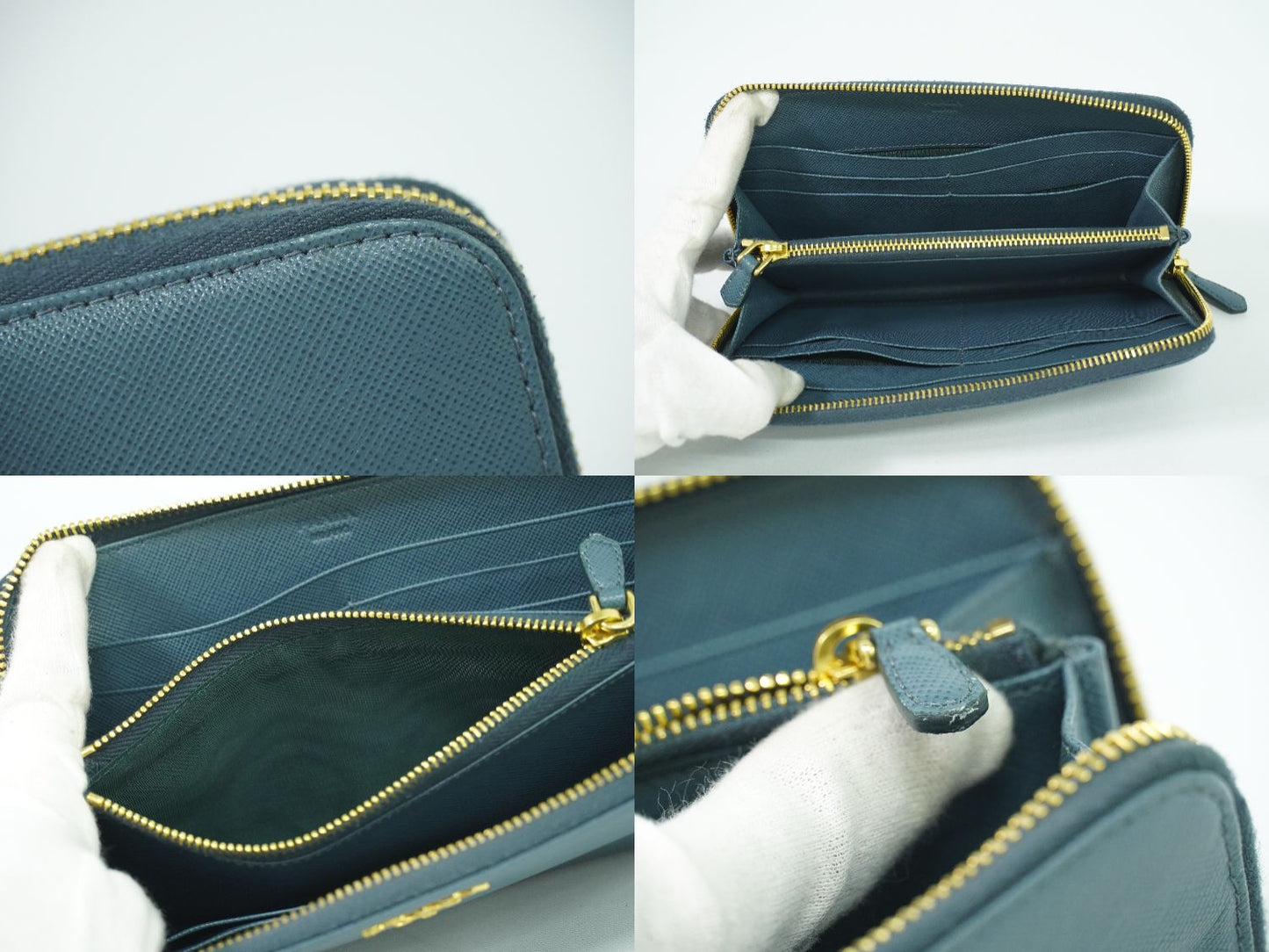 PRADA サフィアーノ 長財布 ブルー