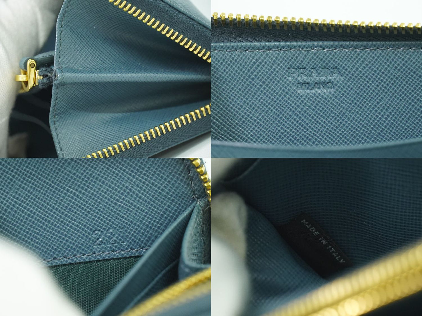 PRADA サフィアーノ 長財布 ブルー