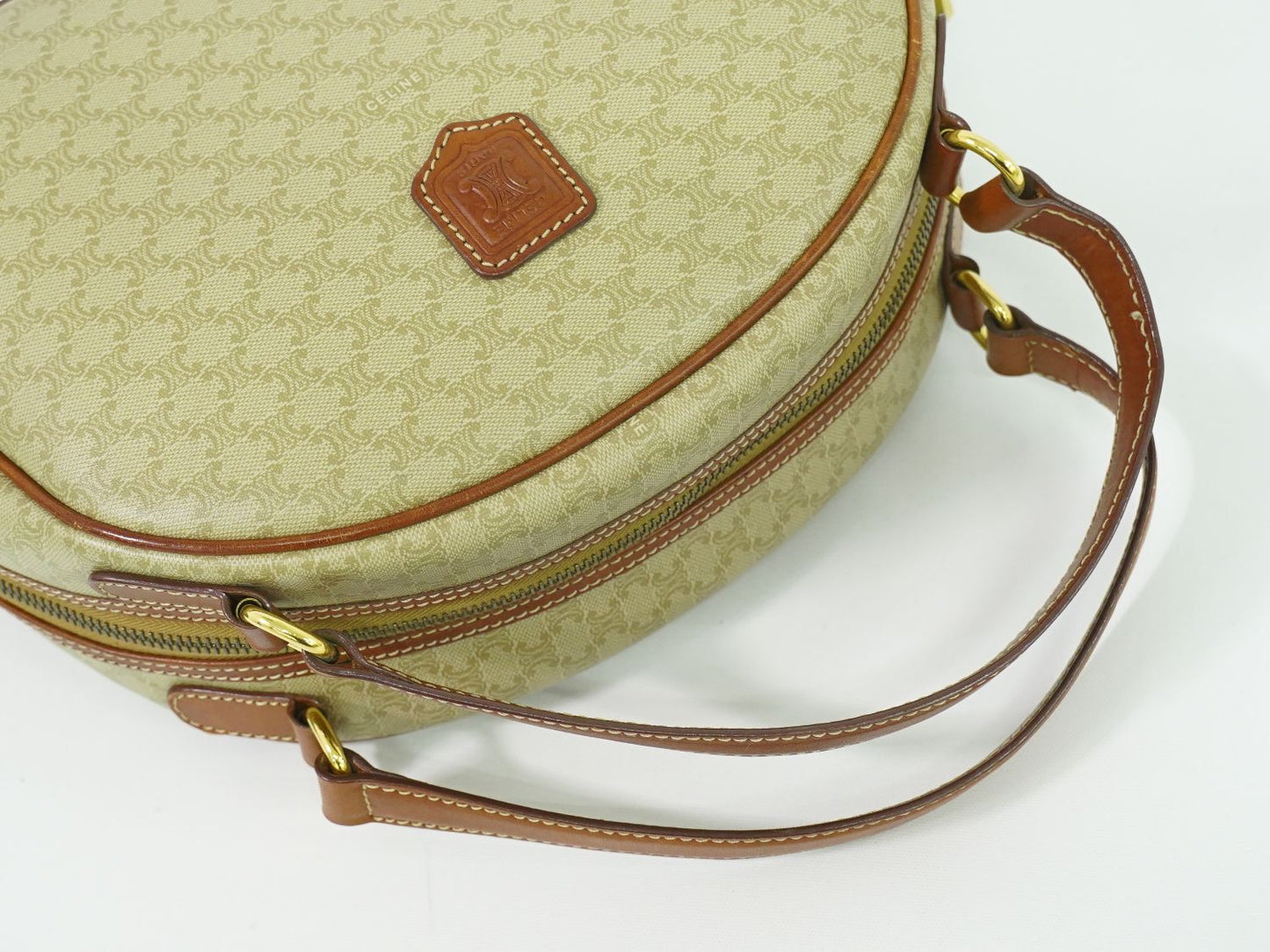 CELINE マカダム ハンドバッグ ベージュ