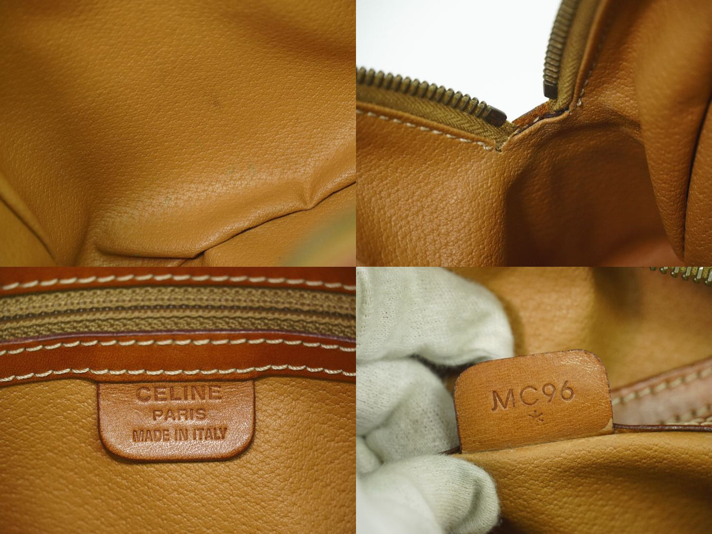 CELINE マカダム ハンドバッグ ベージュ