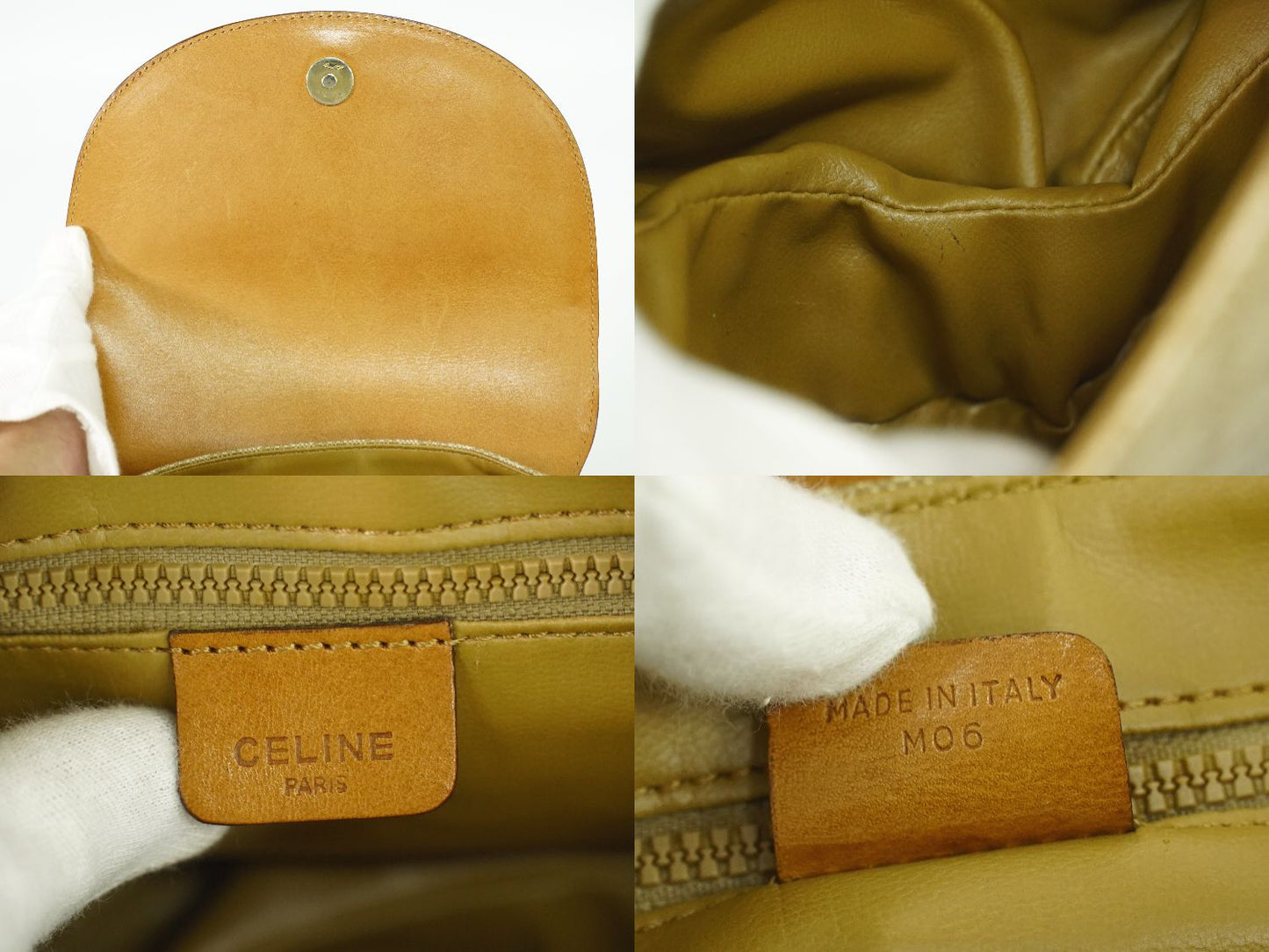 CELINE マカダム ショルダーバッグ ベージュ ブラウン