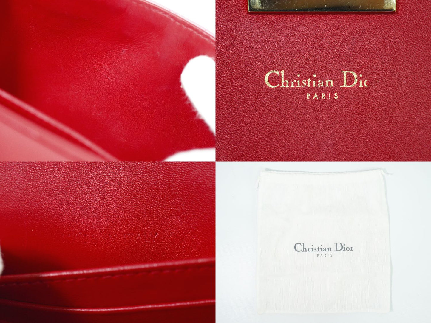 Christian Dior カナージュ ショルダーバッグ レッド ピンク