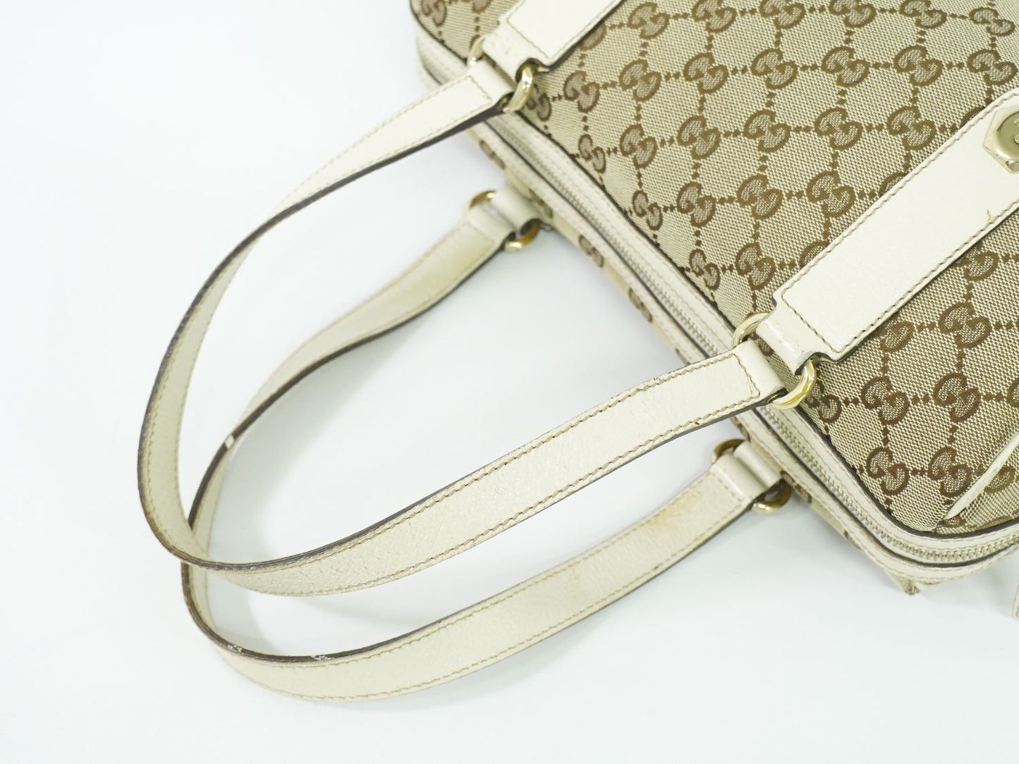 GUCCI ミニ ボストンバッグ ベージュ ホワイト 152457
