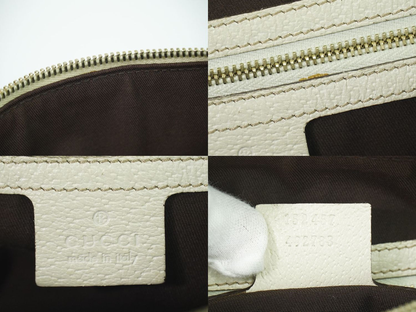 GUCCI ミニ ボストンバッグ ベージュ ホワイト 152457