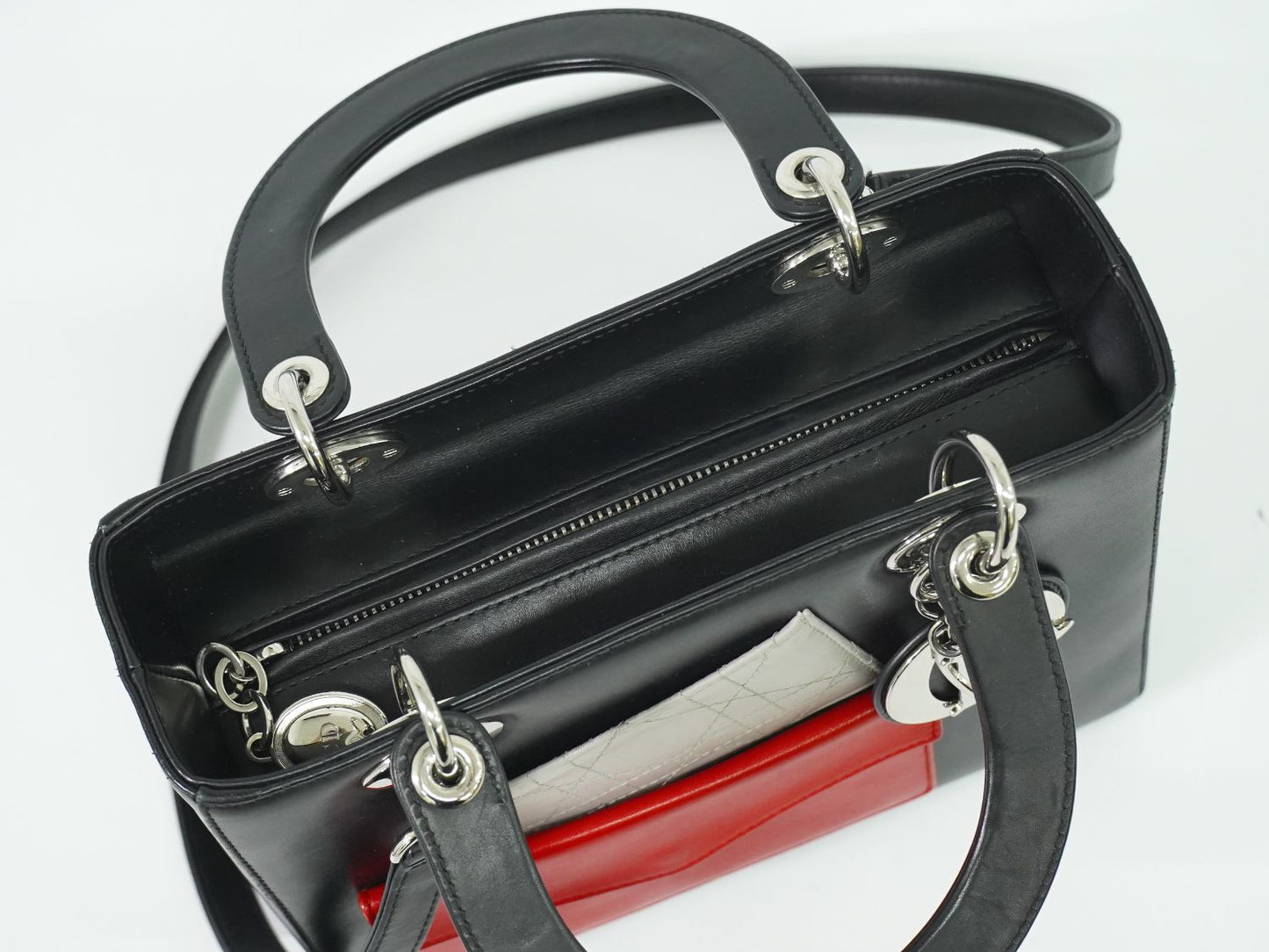 Christian Dior レディディオール 2WAY ショルダーバッグ ブラック レッド グレー